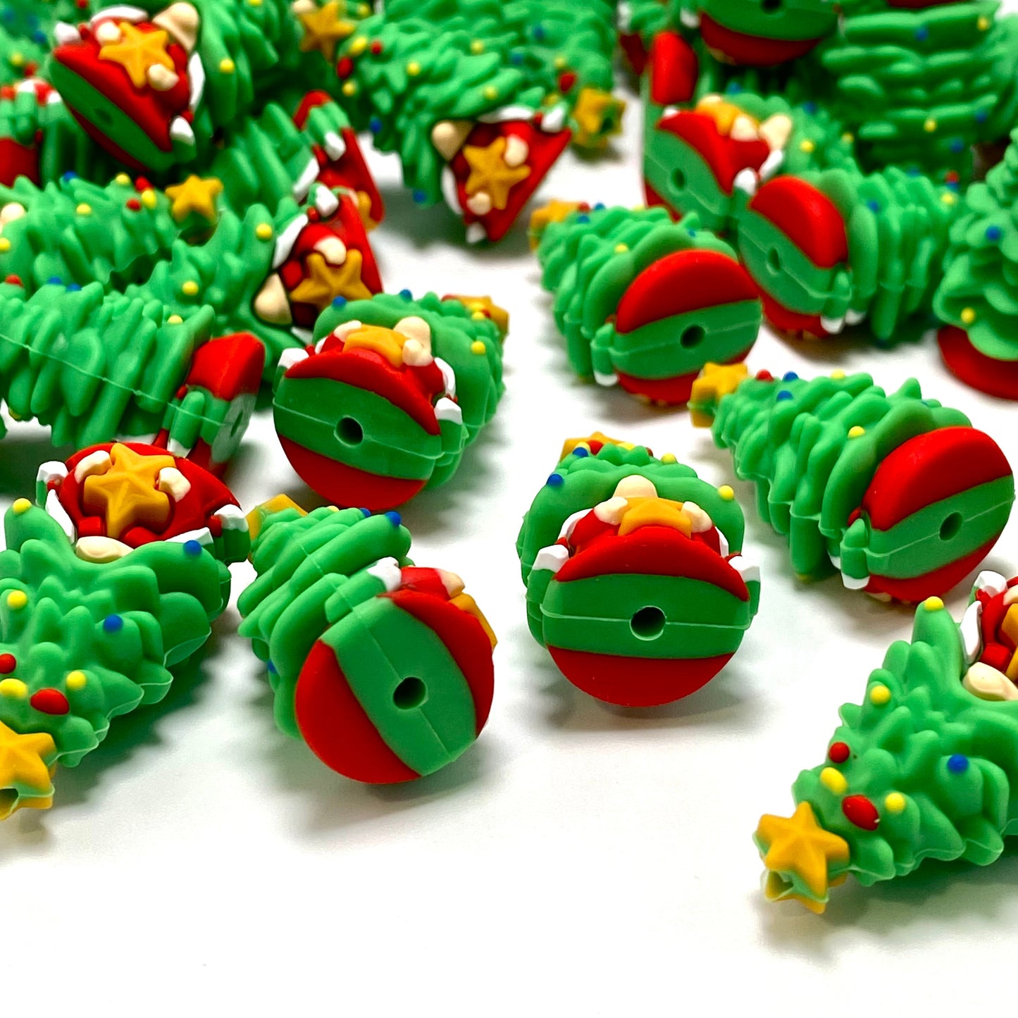 Gnome Loves A Sparkly Tree 3D Silicone Focal Beads