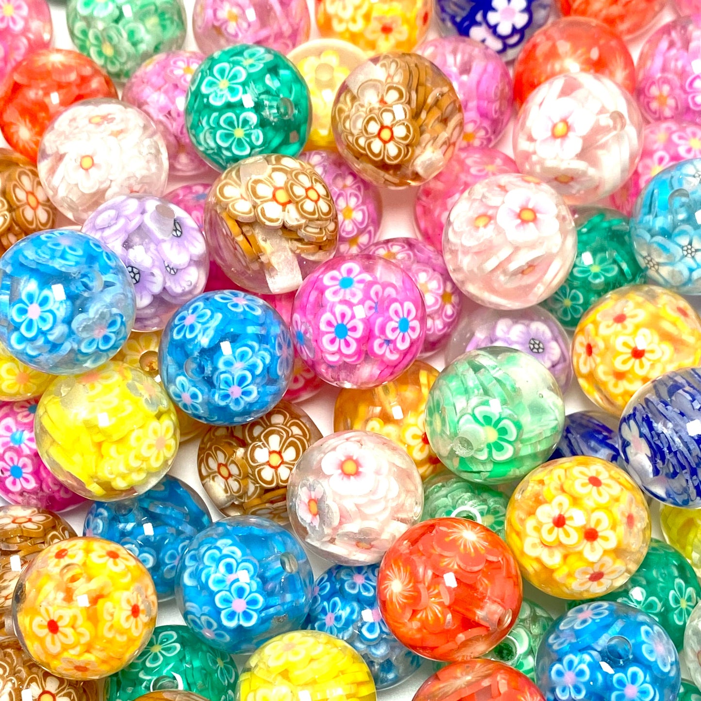 Fresh Flower Energy Acrylic Beads