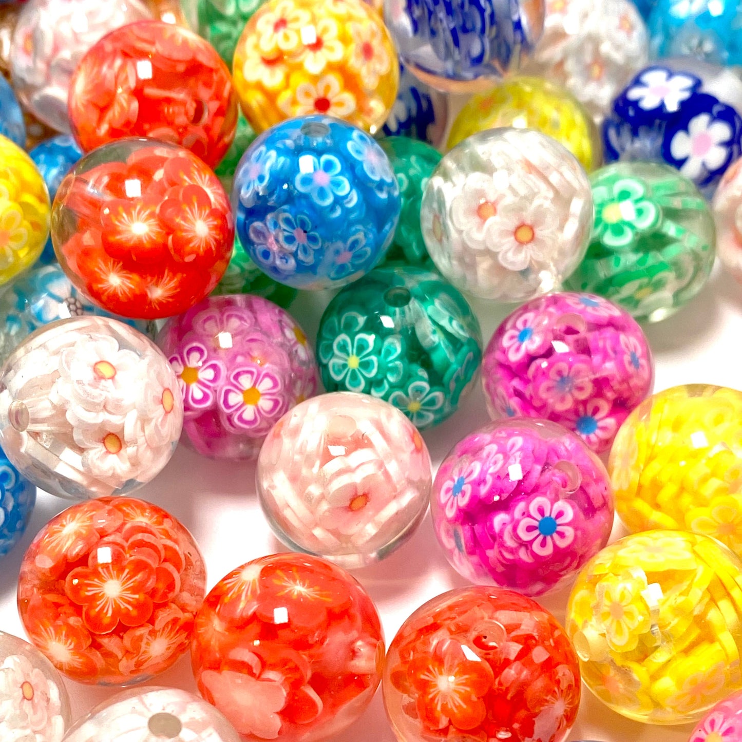 Fresh Flower Energy Acrylic Beads