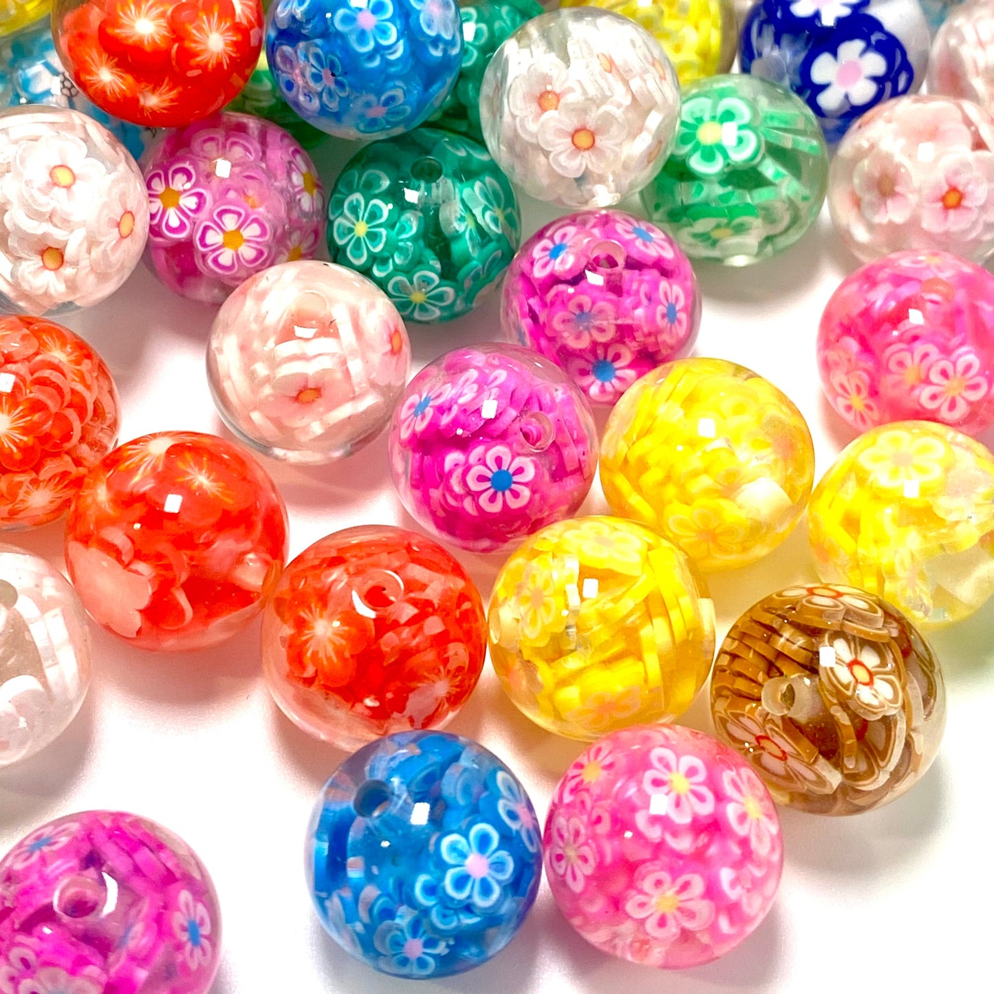 Fresh Flower Energy Acrylic Beads