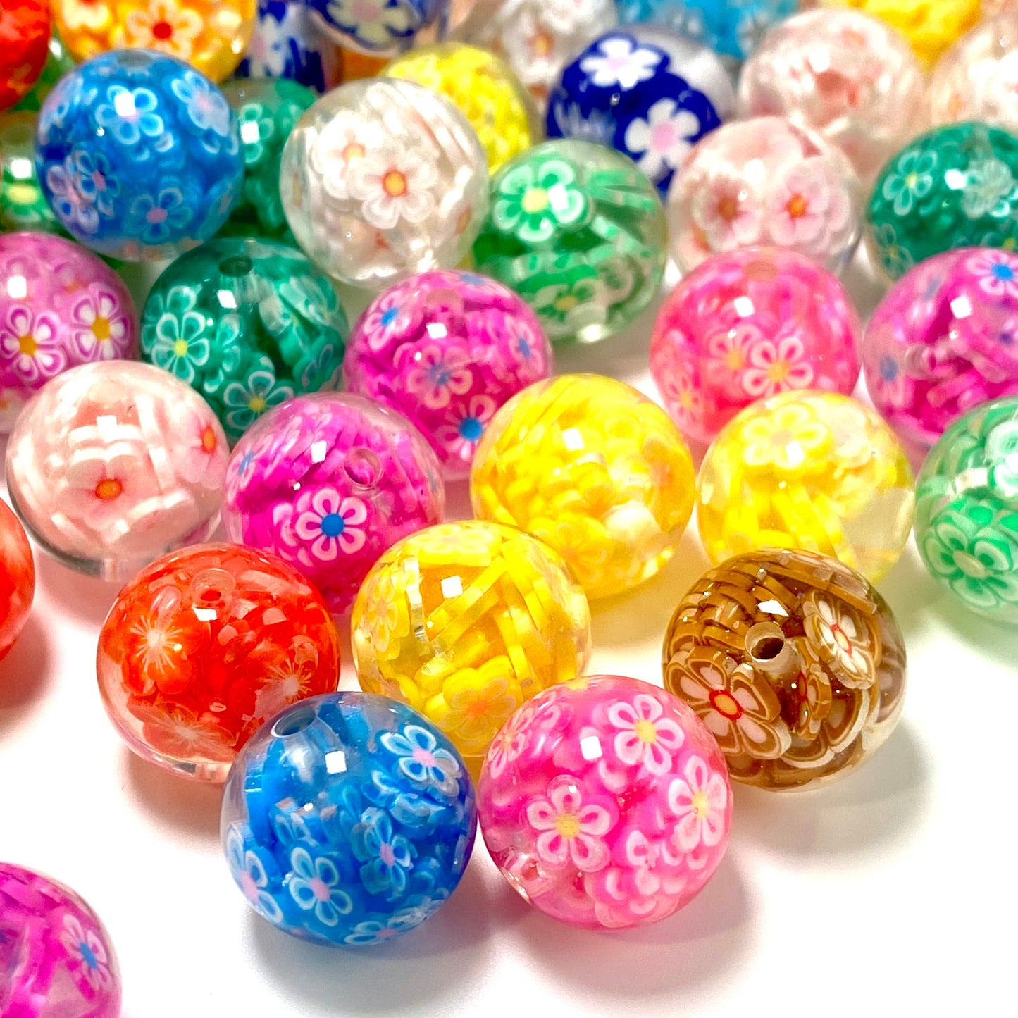 Fresh Flower Energy Acrylic Beads
