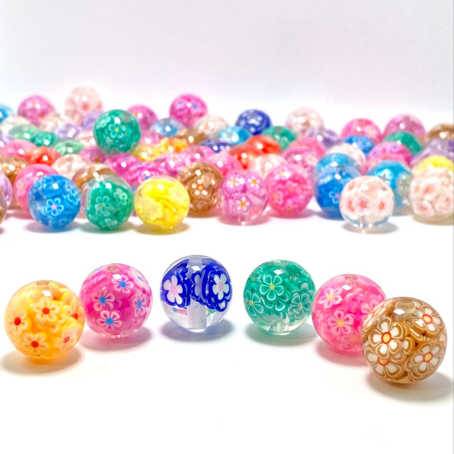 Fresh Flower Energy Acrylic Beads