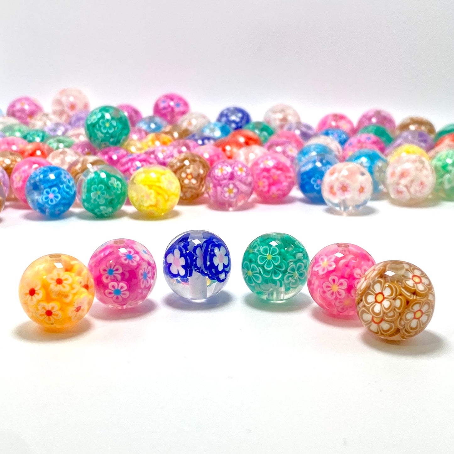Fresh Flower Energy Acrylic Beads