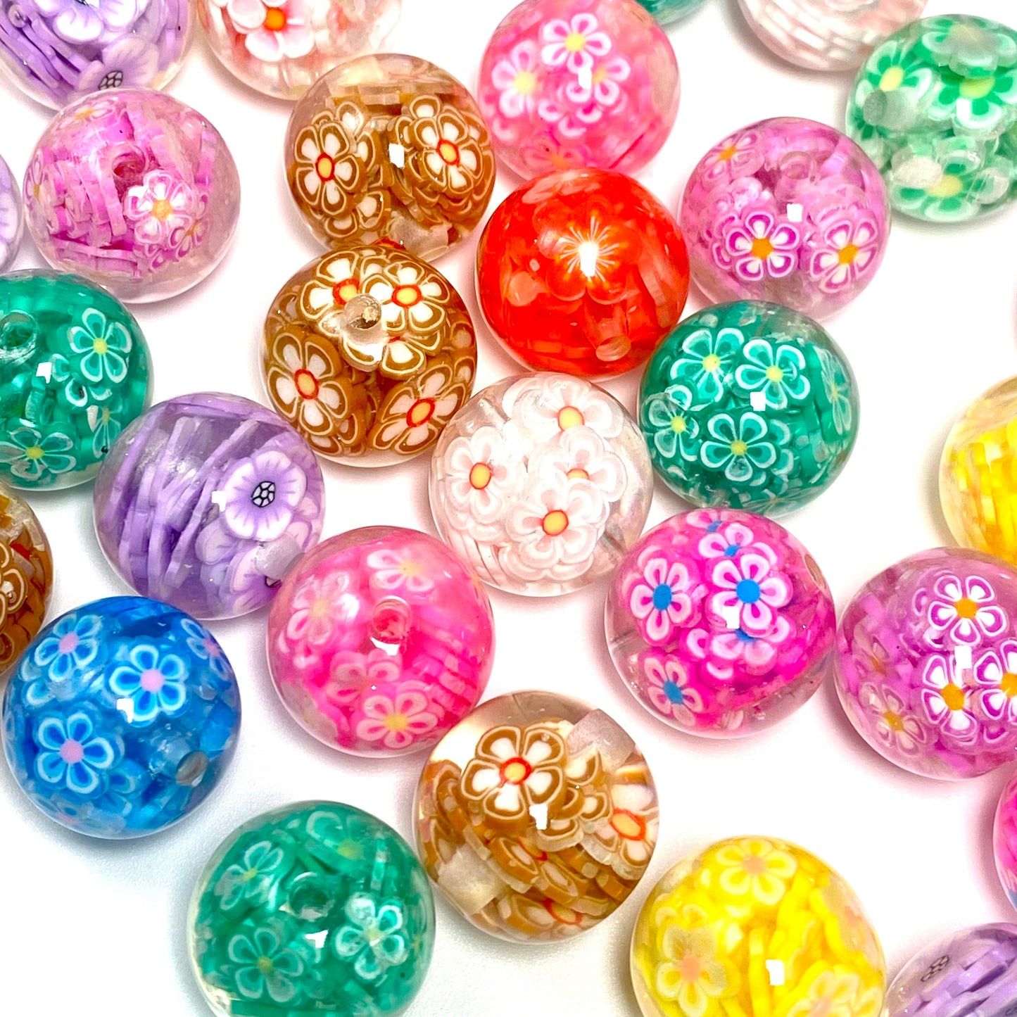 Fresh Flower Energy Acrylic Beads