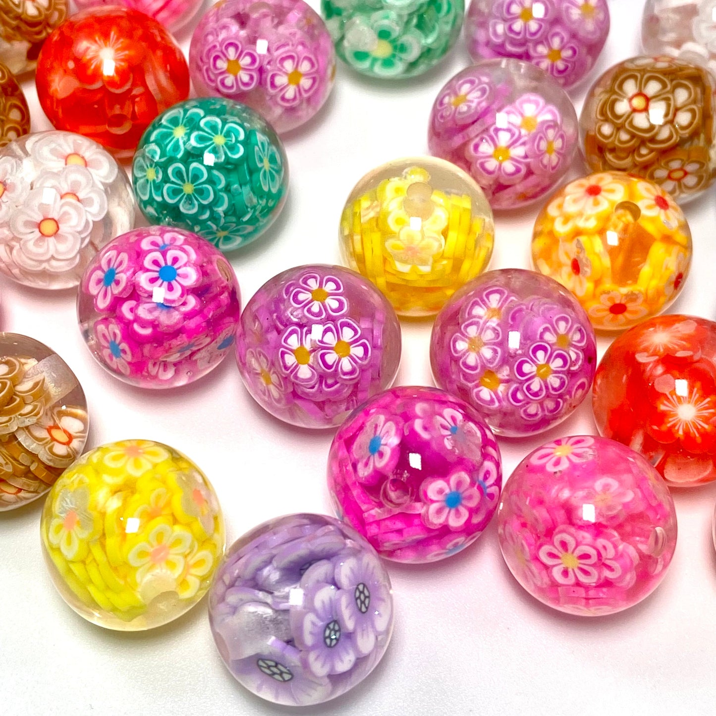 Fresh Flower Energy Acrylic Beads
