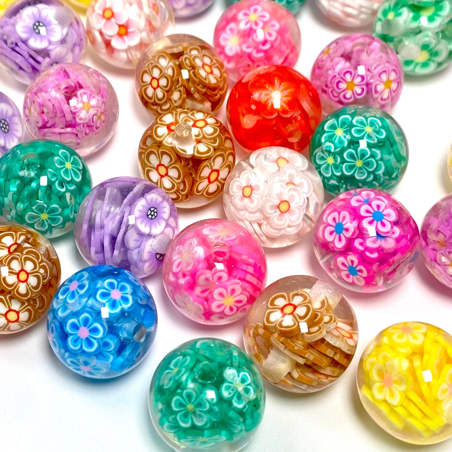 Fresh Flower Energy Acrylic Beads