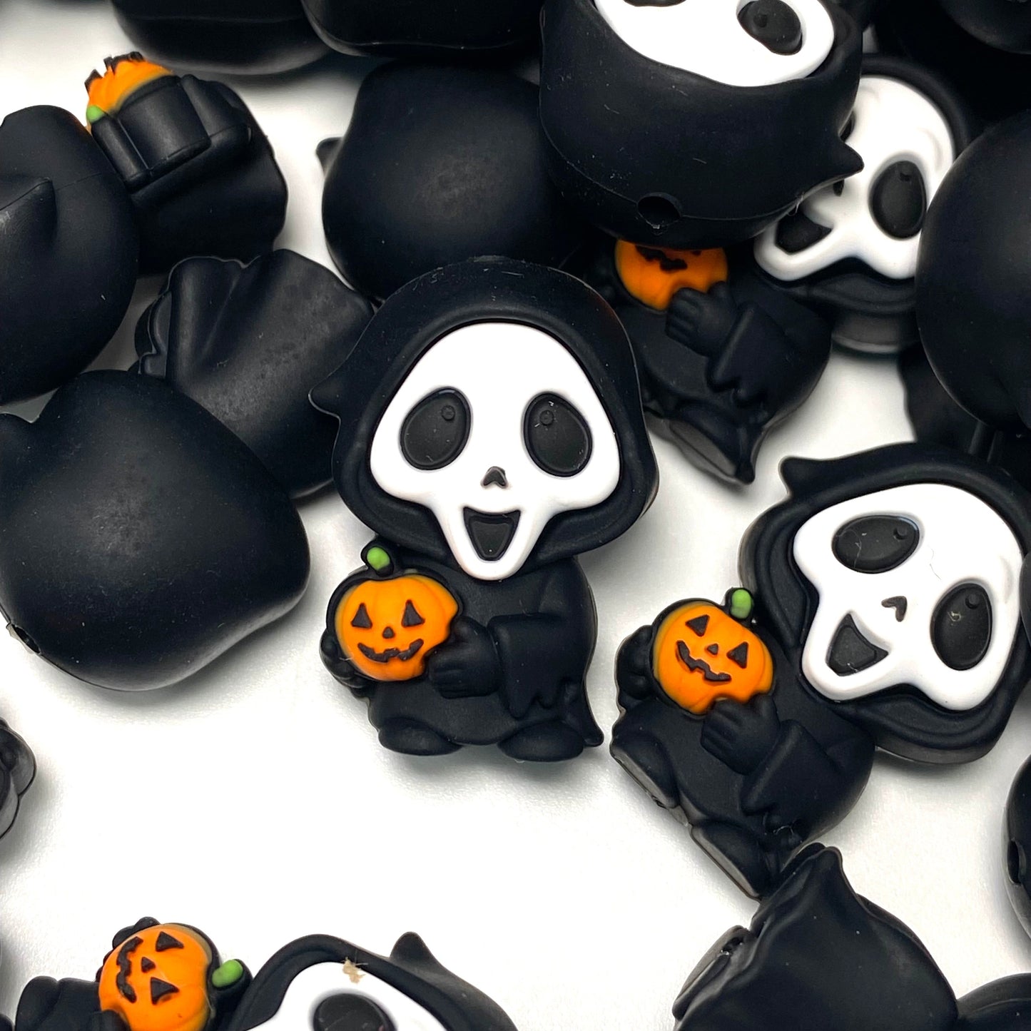 I Scream for Pumpkins 3D Ghost Silicone Focal Beads