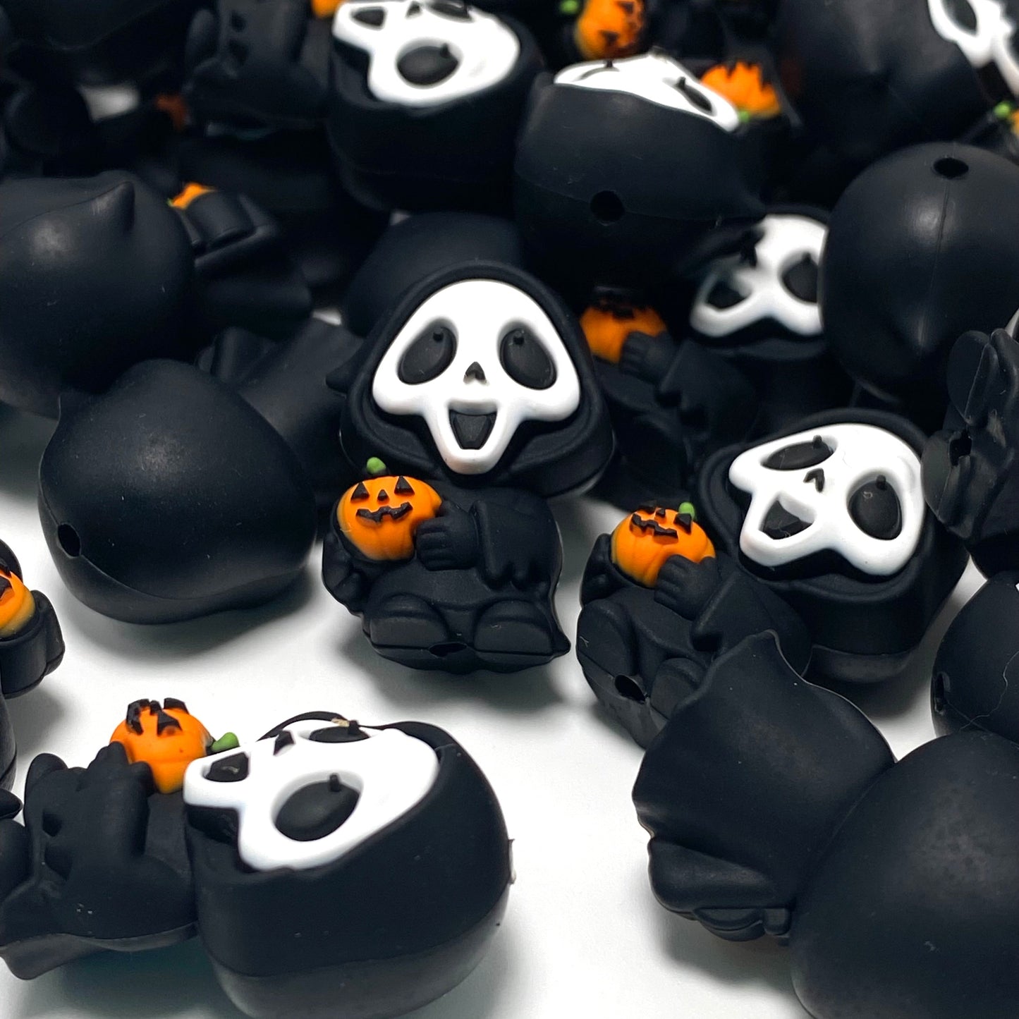I Scream for Pumpkins 3D Ghost Silicone Focal Beads