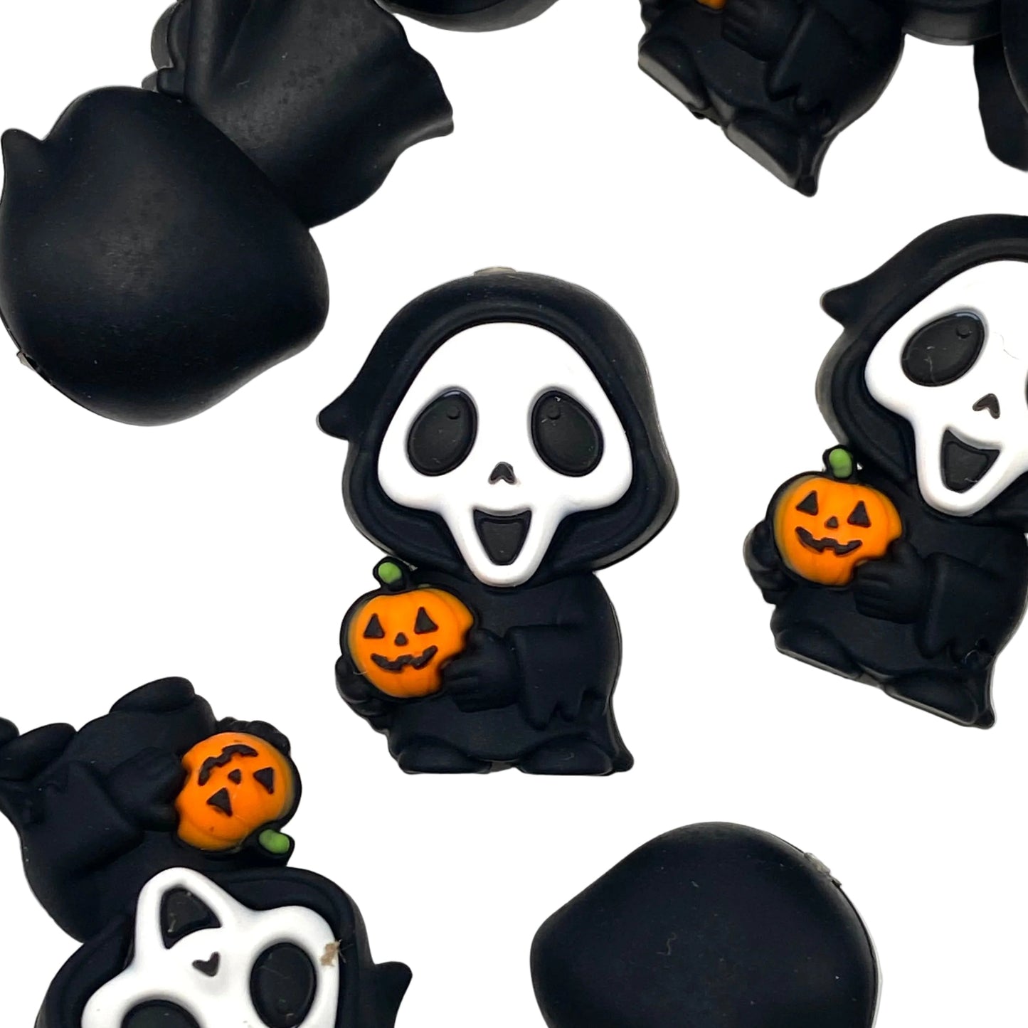 I Scream for Pumpkins 3D Ghost Silicone Focal Beads