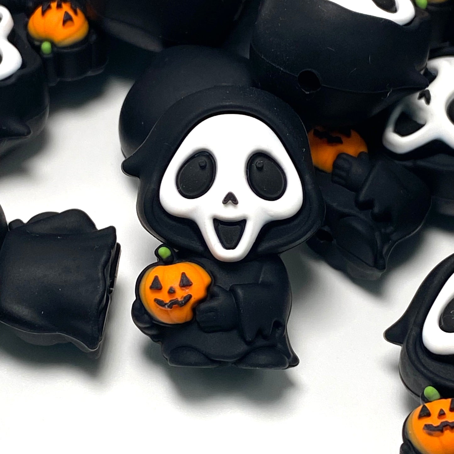 I Scream for Pumpkins 3D Ghost Silicone Focal Beads