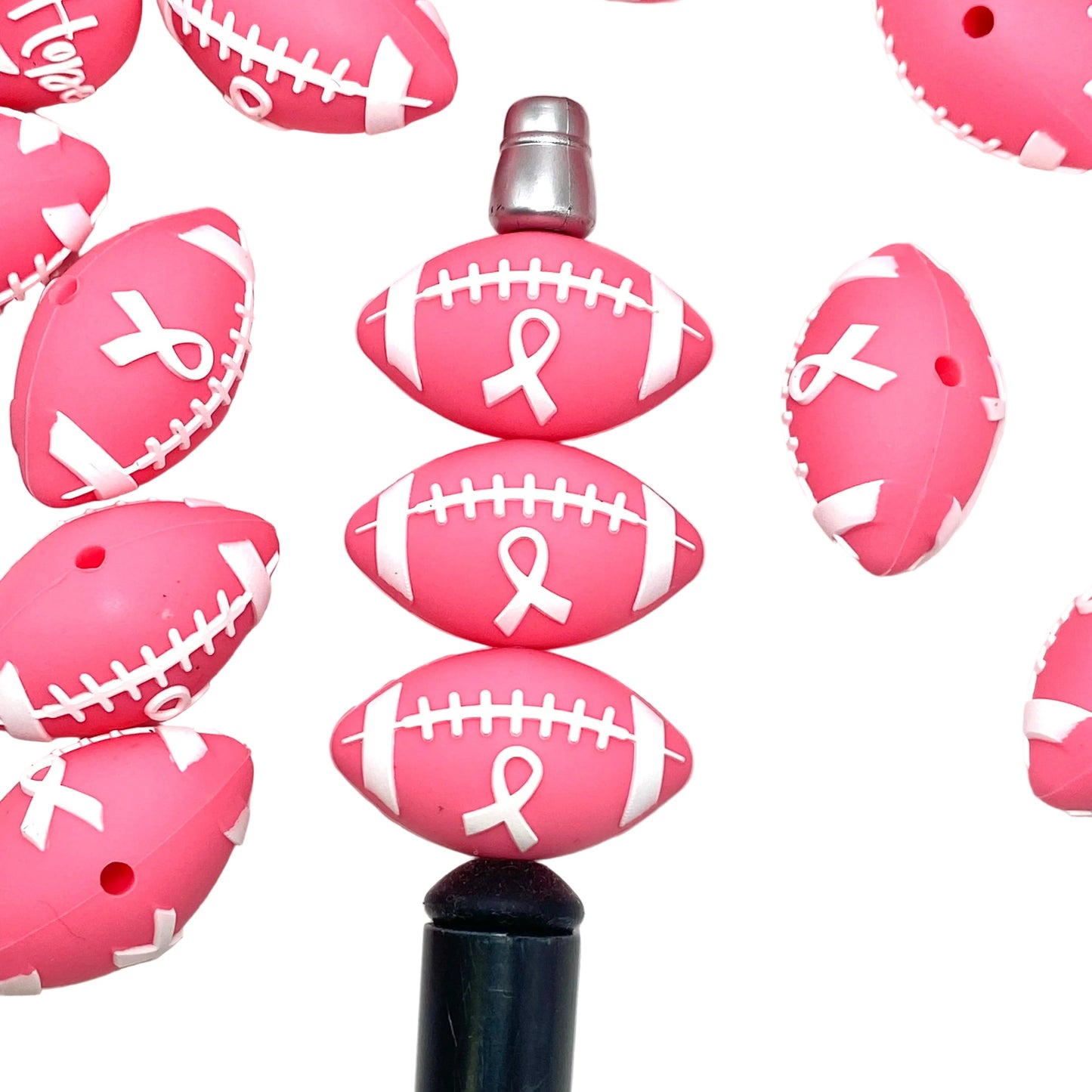 Tackling Cancer Together 3D Silicone Focal Beads