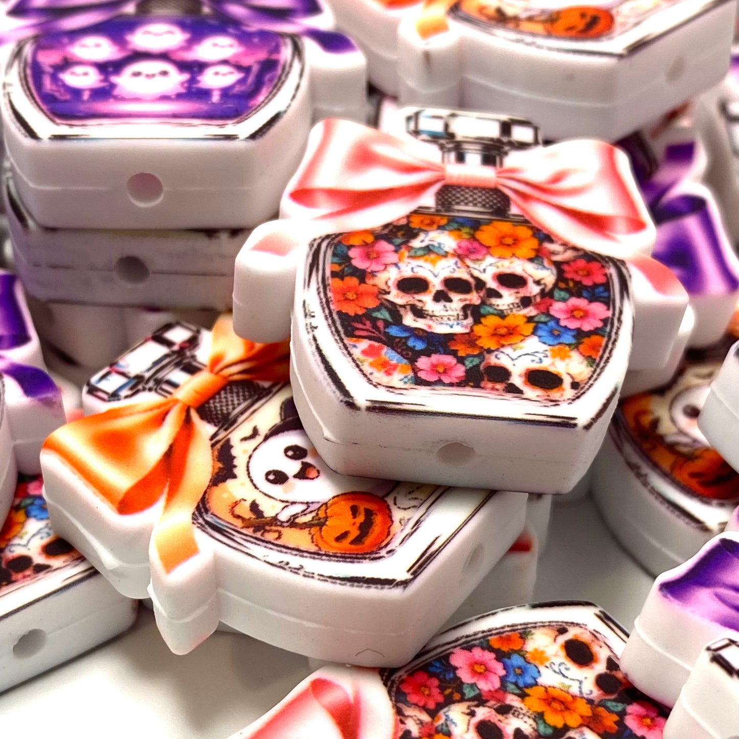 Ghost Girl No. 13 Silicone Printed Focal Beads