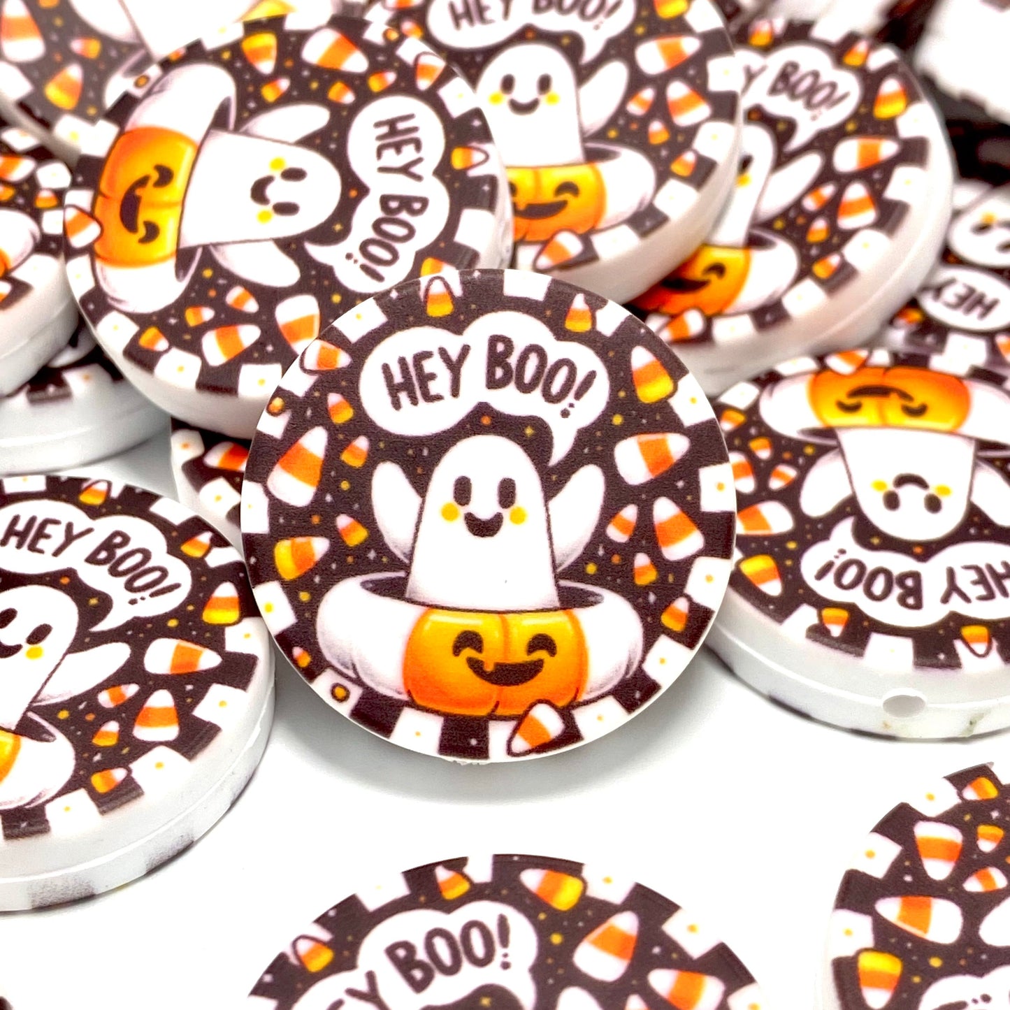 Hey Boo! Silicone Printed Focal Beads