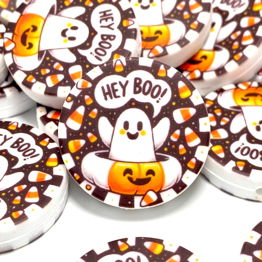 Hey Boo! Silicone Printed Focal Beads