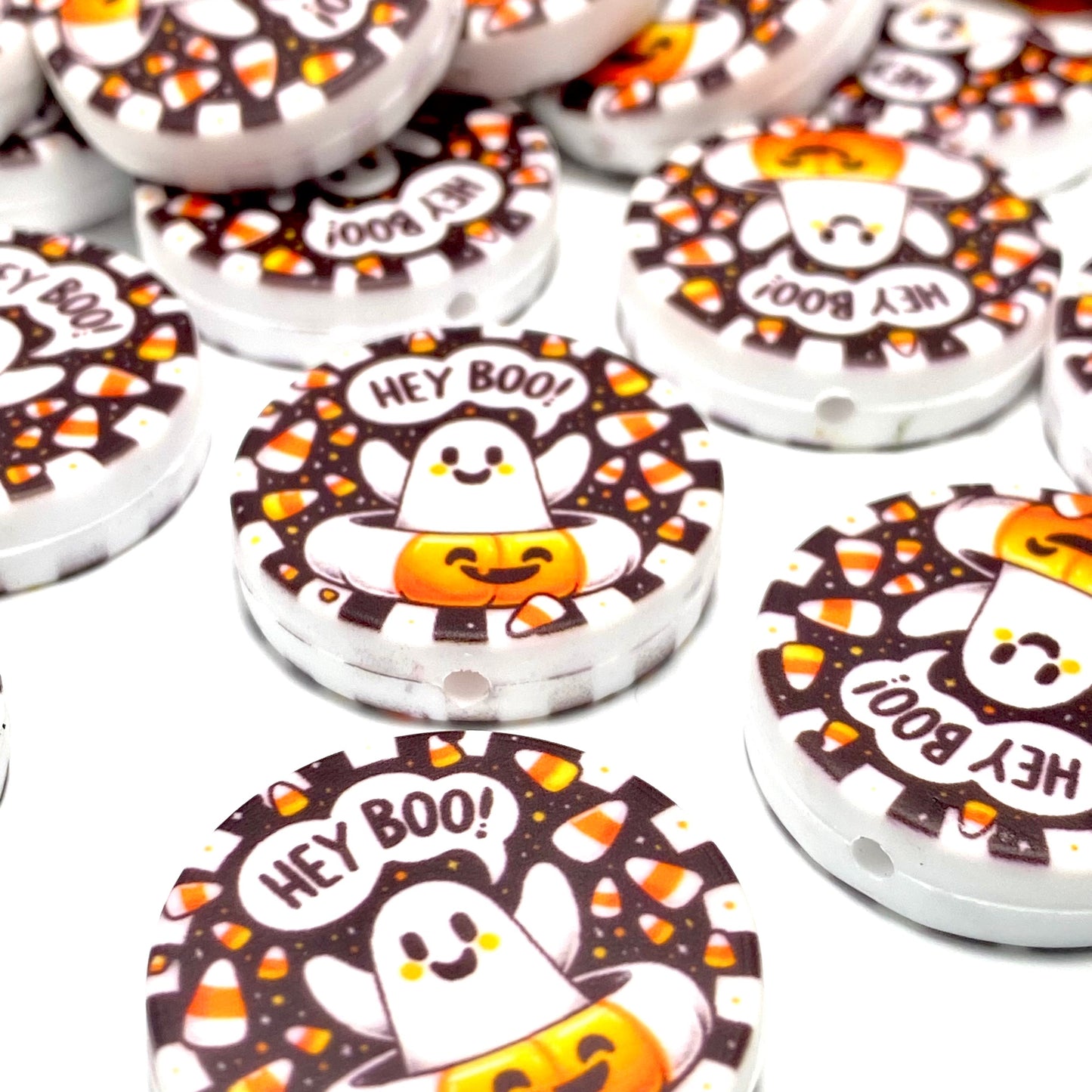 Hey Boo! Silicone Printed Focal Beads