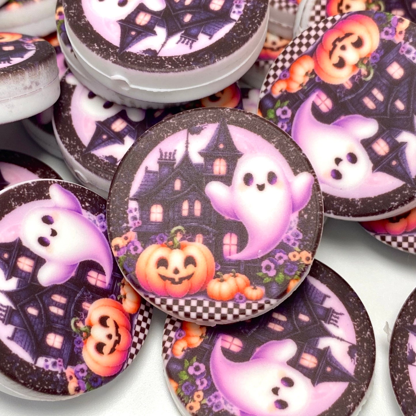 Sweet Little Spooks Silicone Printed Focal Beads