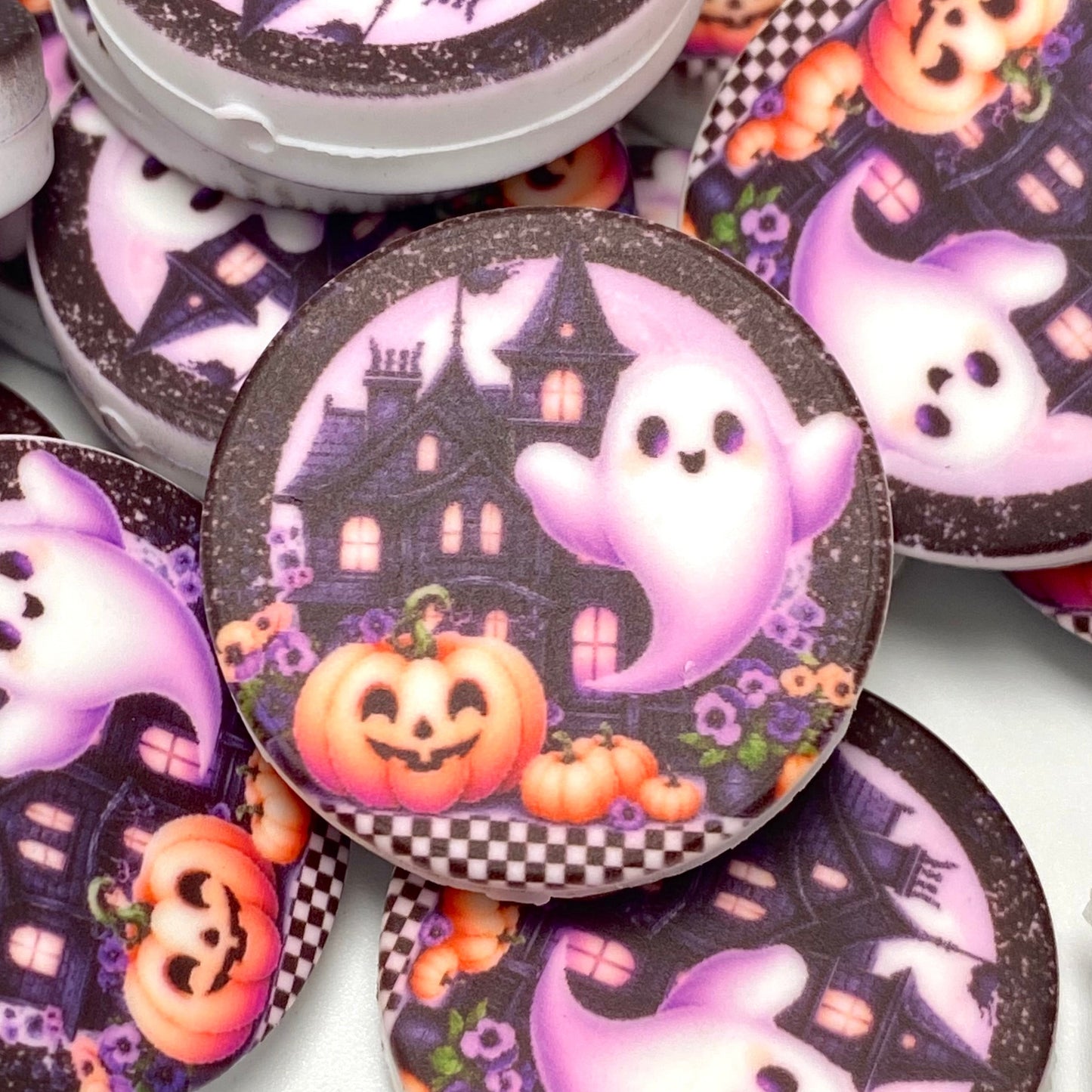 Sweet Little Spooks Silicone Printed Focal Beads