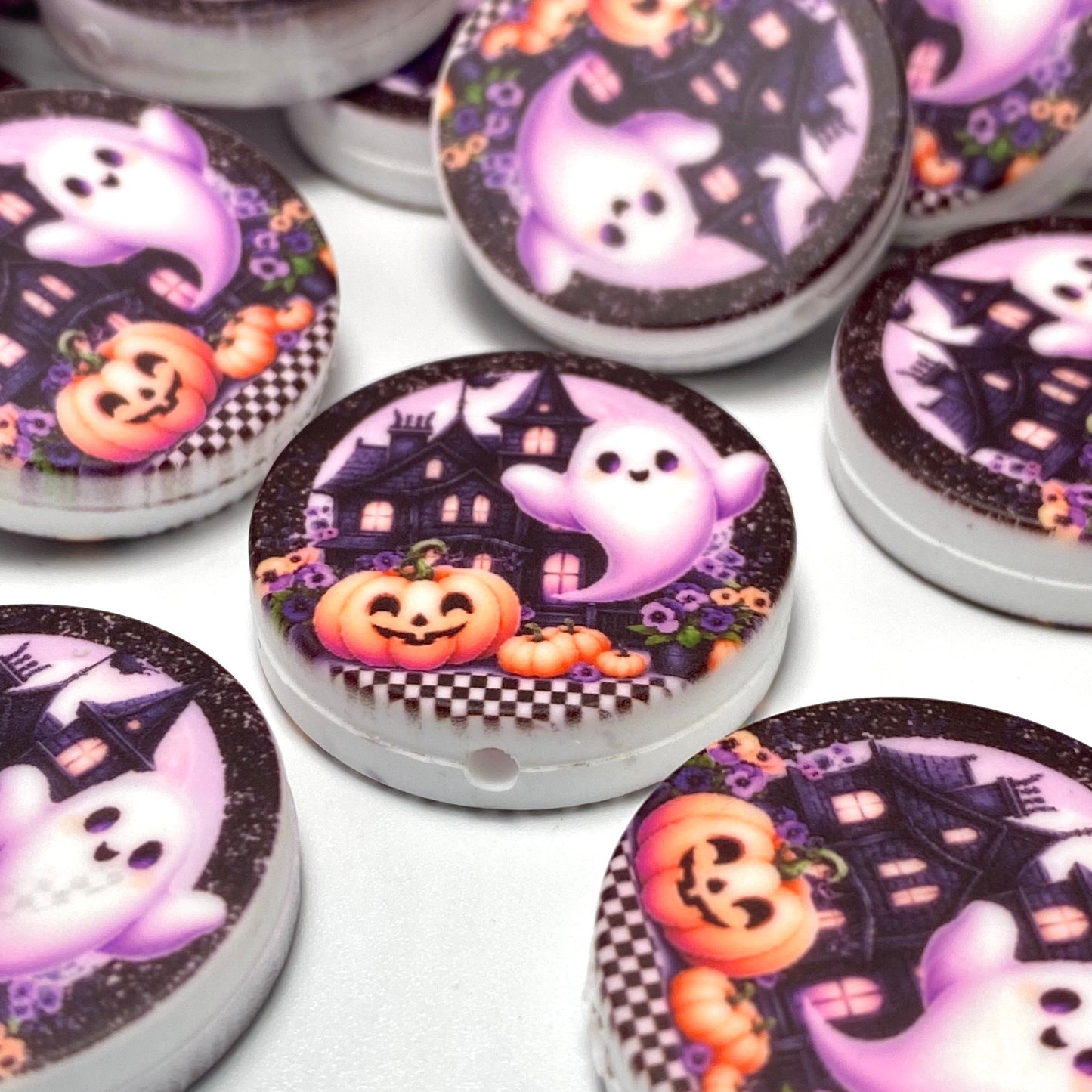 Sweet Little Spooks Silicone Printed Focal Beads