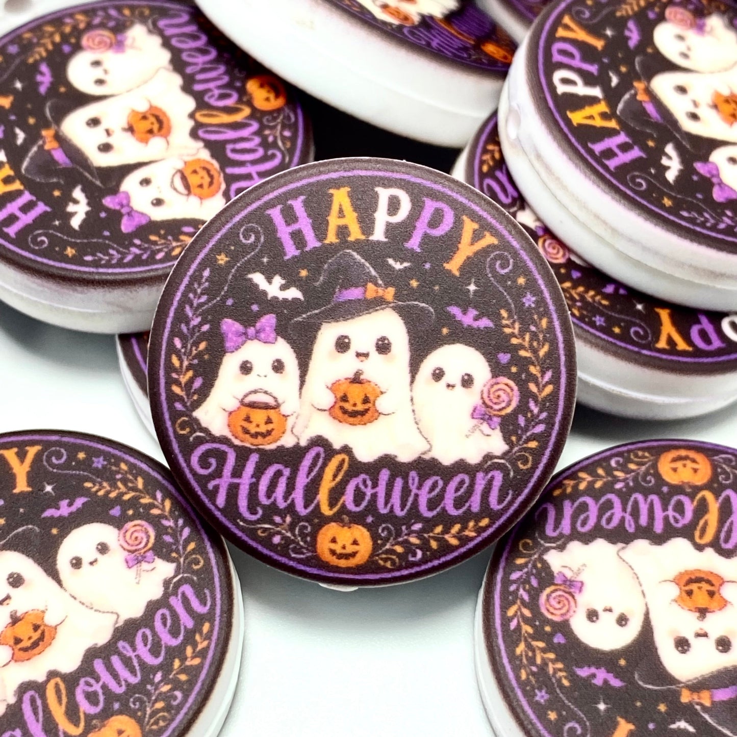 Happy Halloween Silicone Printed Focal Beads