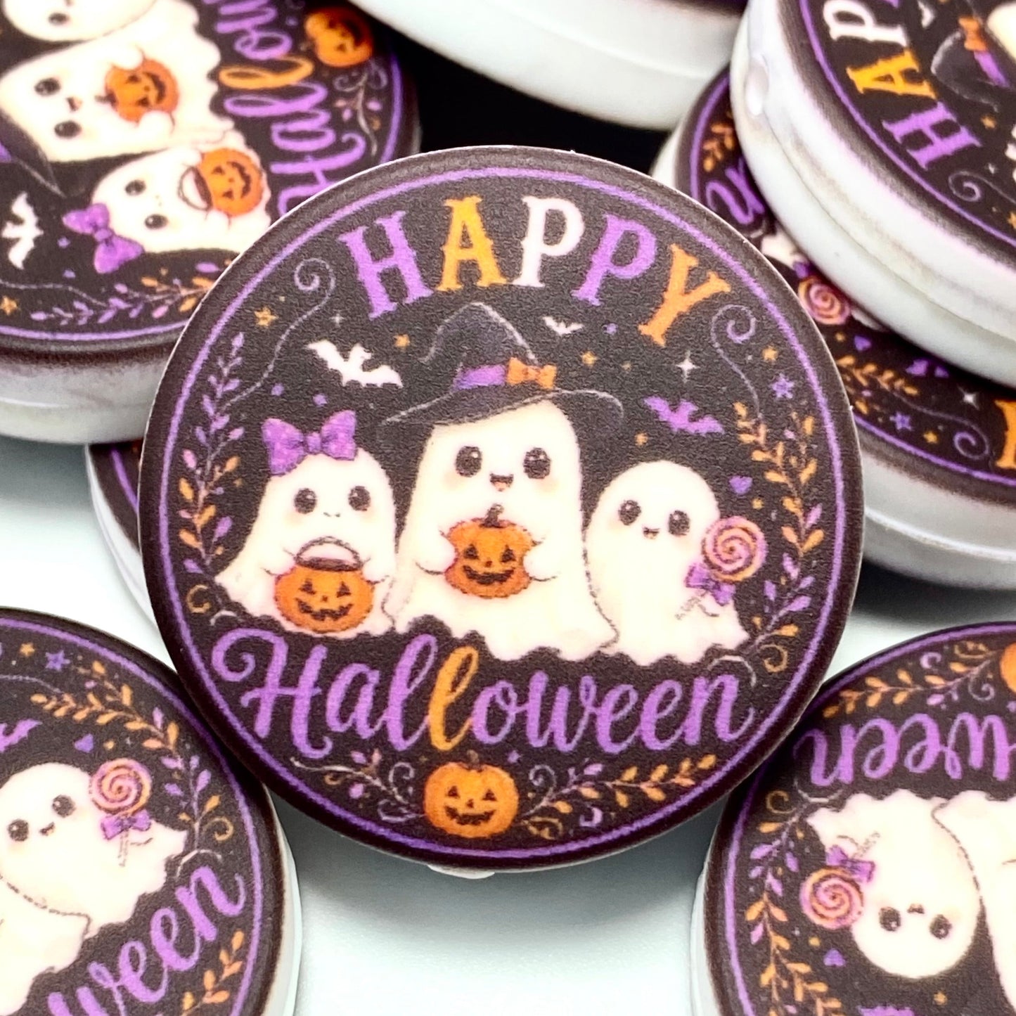 Happy Halloween Silicone Printed Focal Beads