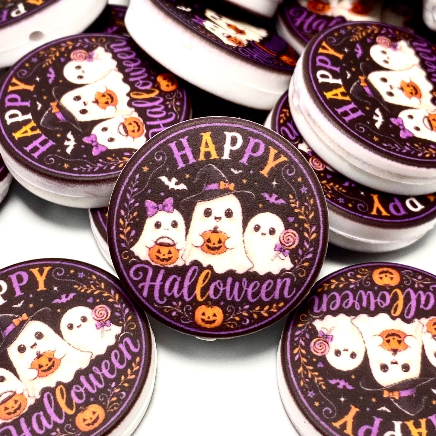 Happy Halloween Silicone Printed Focal Beads