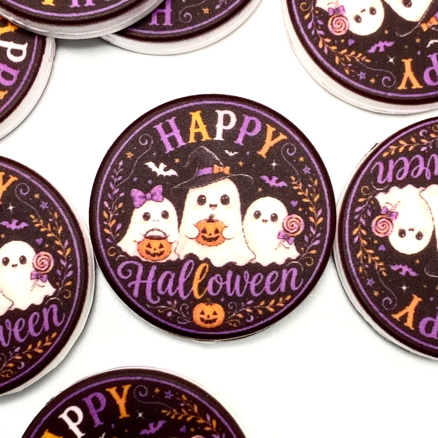Happy Halloween Silicone Printed Focal Beads