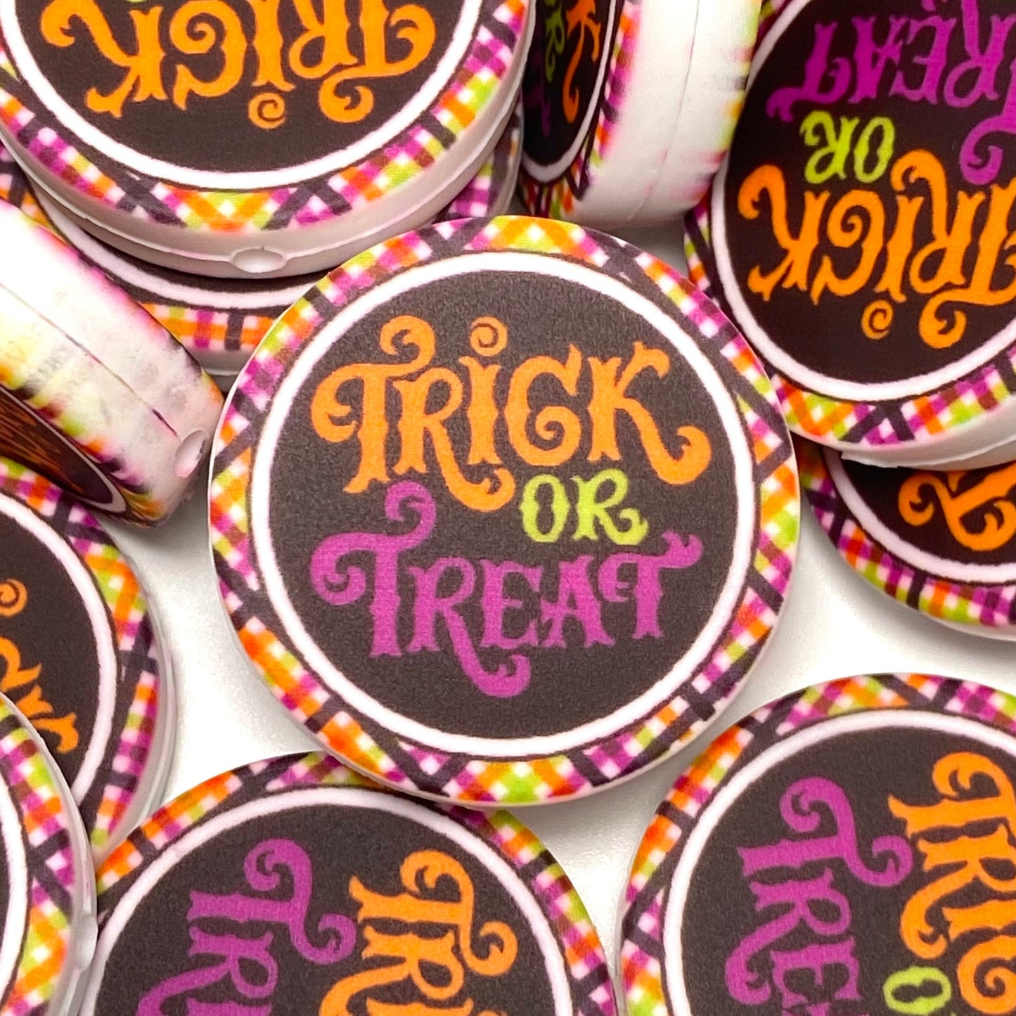 Trick or Treat Silicone Printed Focal Beads