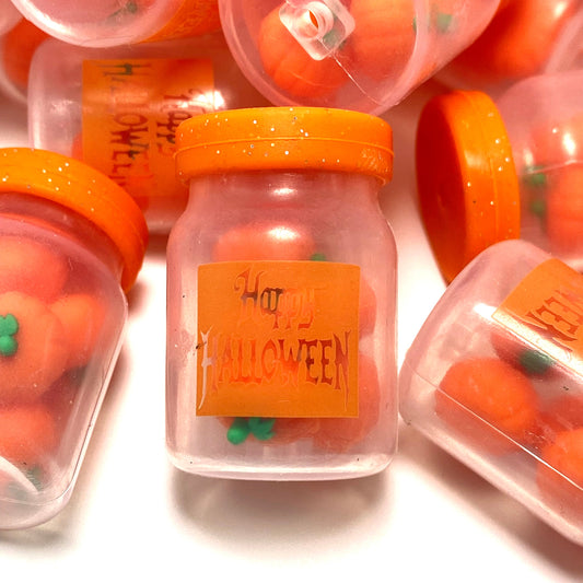 A Jar Full of Pumpkins 3D Silicone Focal Beads