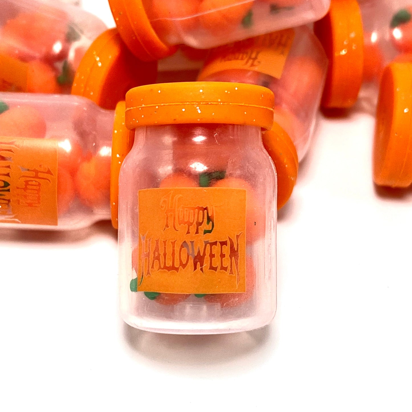 A Jar Full of Pumpkins 3D Silicone Focal Beads