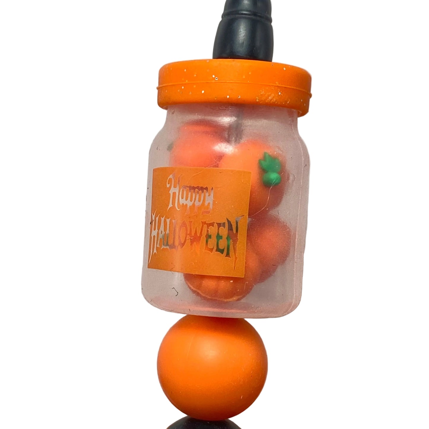 A Jar Full of Pumpkins 3D Silicone Focal Beads