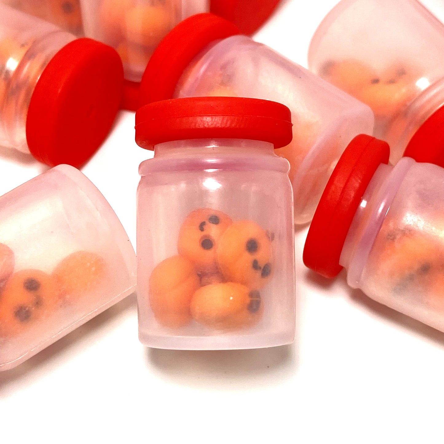 A Jar Full of Pumpkins 3D Silicone Focal Beads