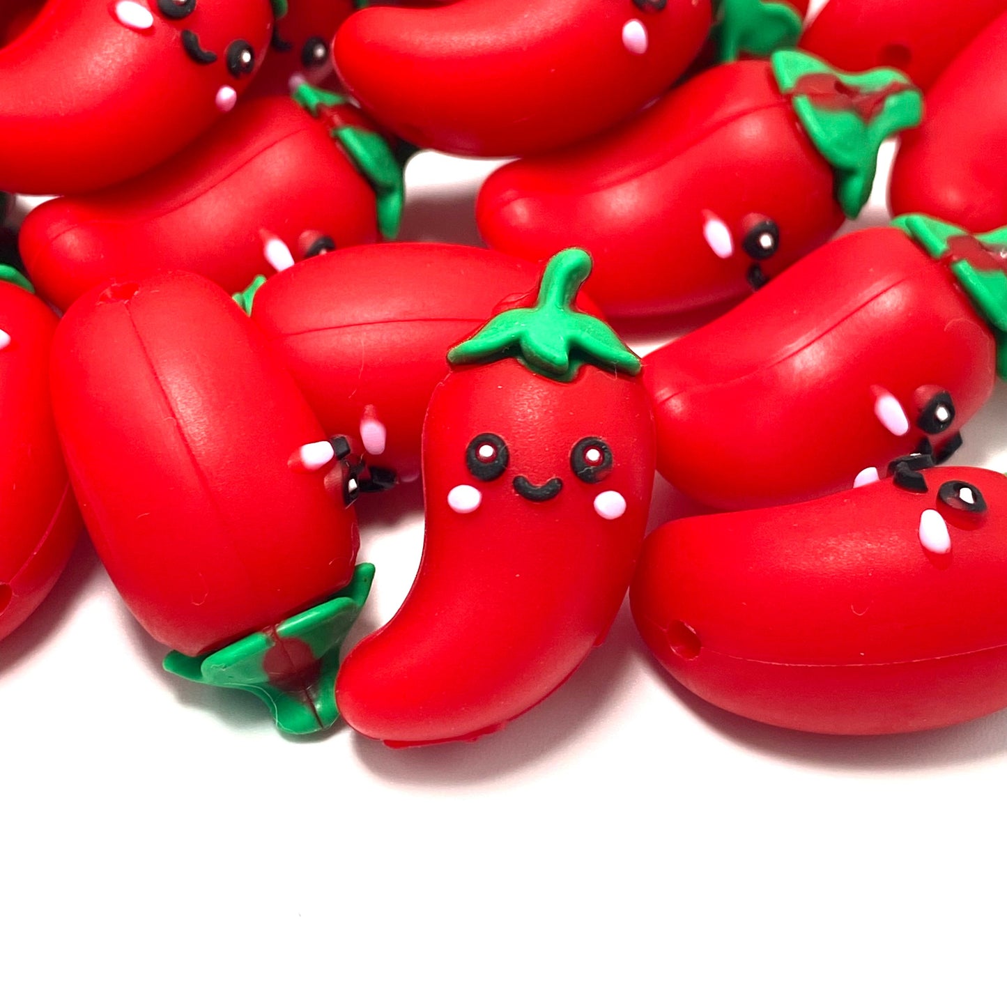 Red, Bold & Spicy 3D Silicone Focal Beads