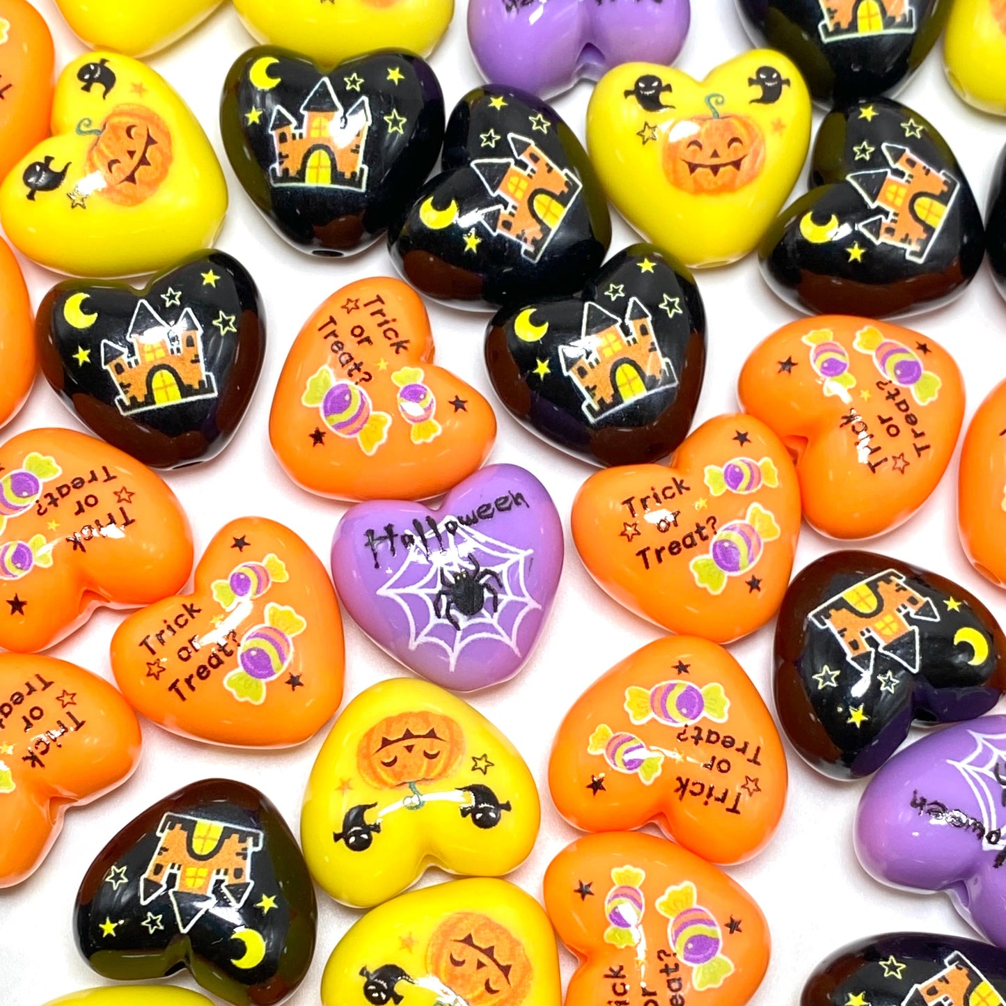 Batty for Hearts Acrylic Beads
