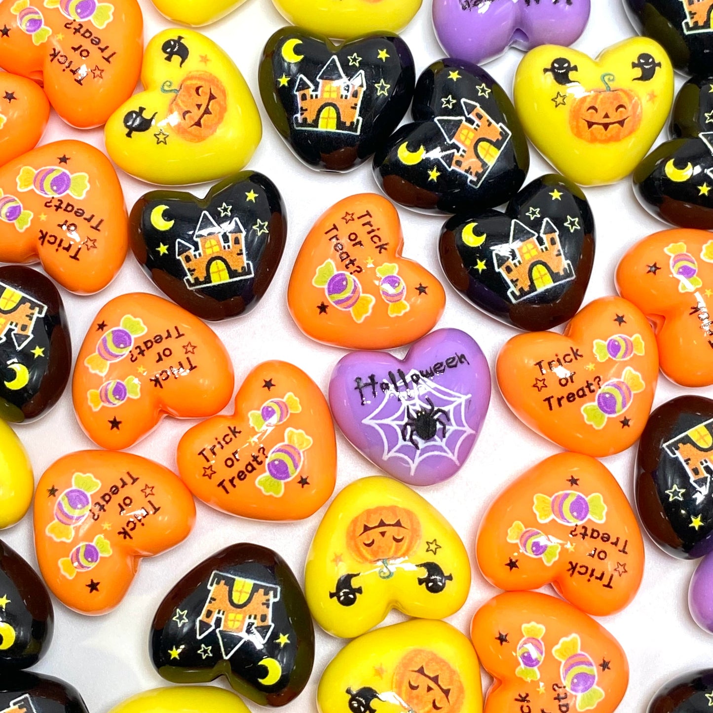 Batty for Hearts Acrylic Beads