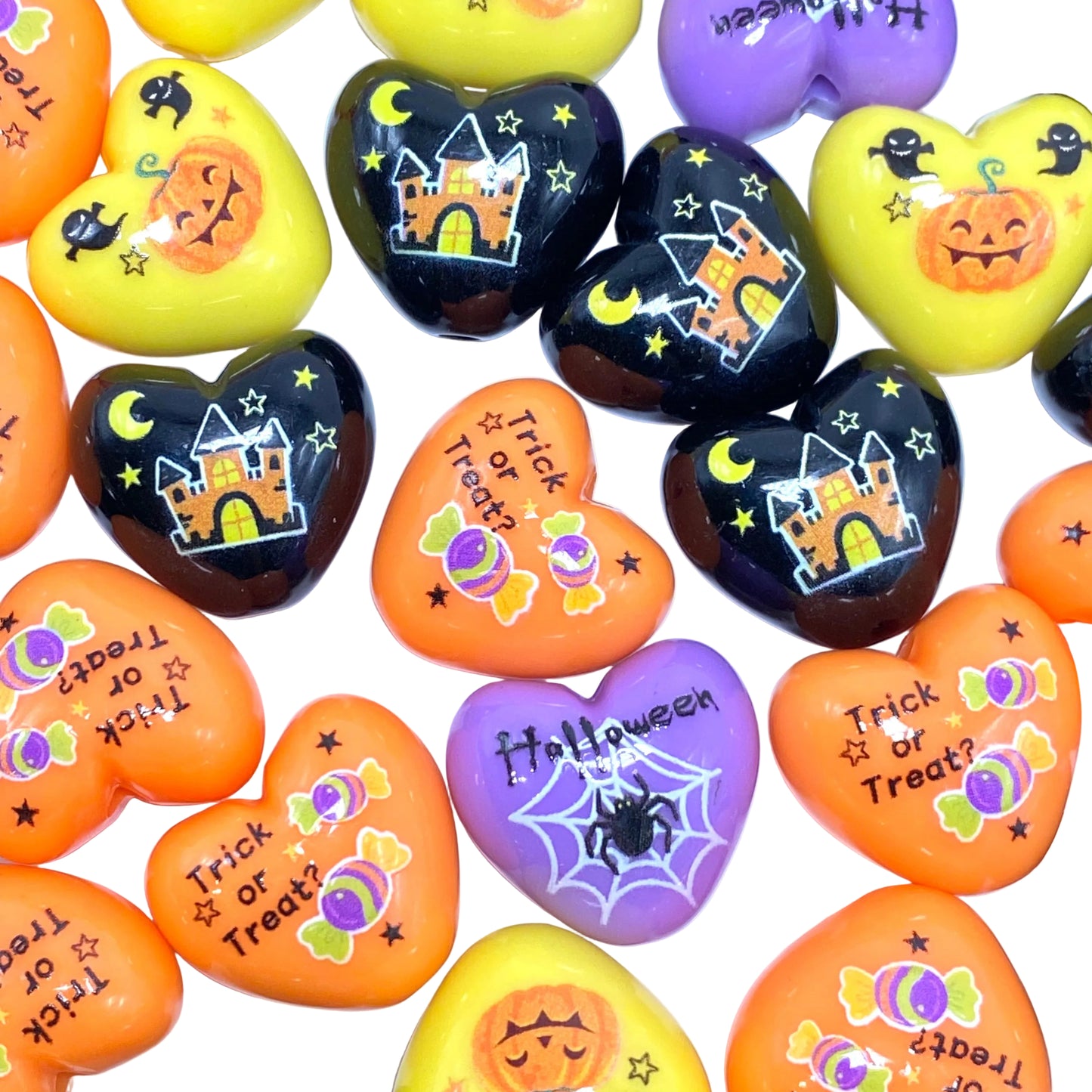 Batty for Hearts Acrylic Beads