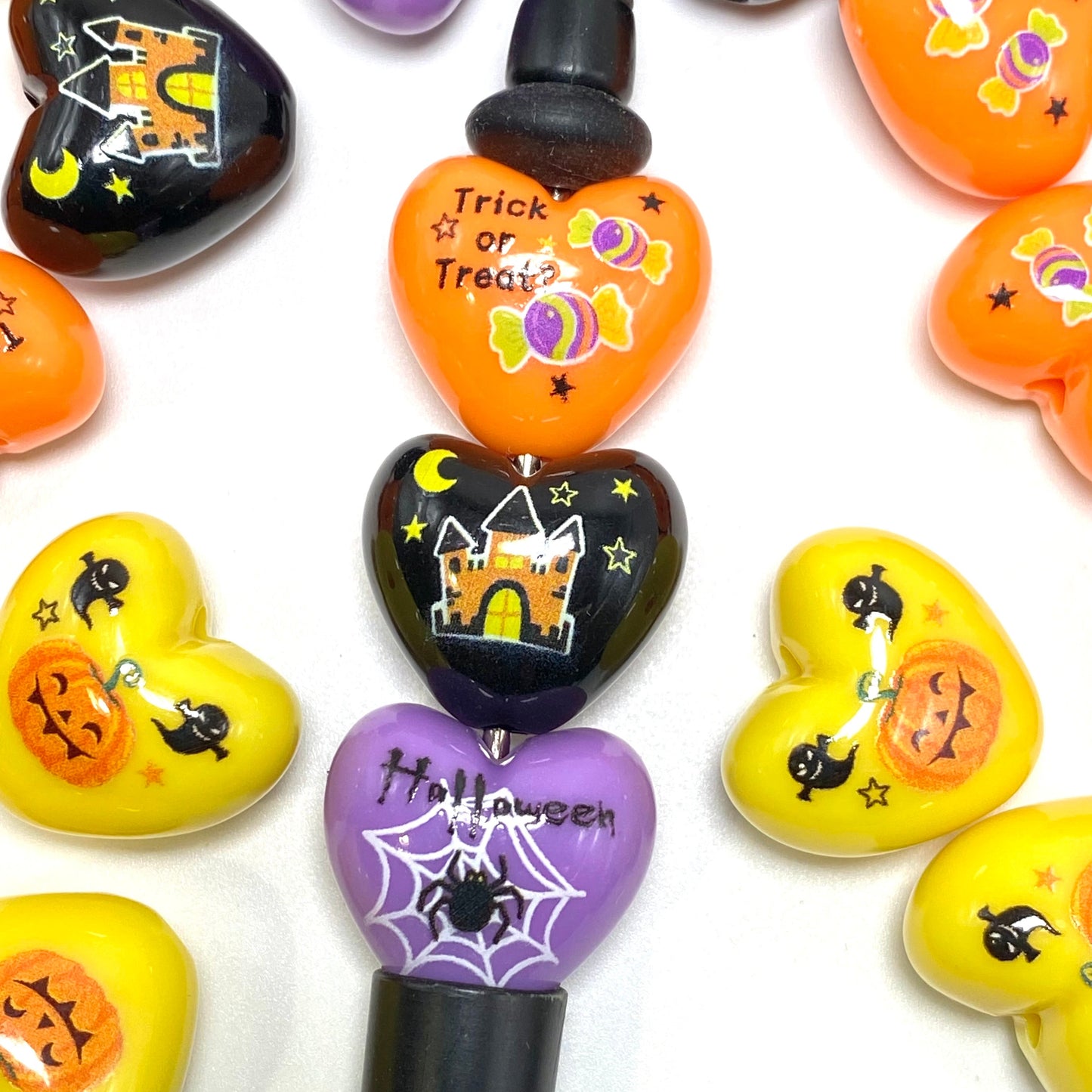 Batty for Hearts Acrylic Beads