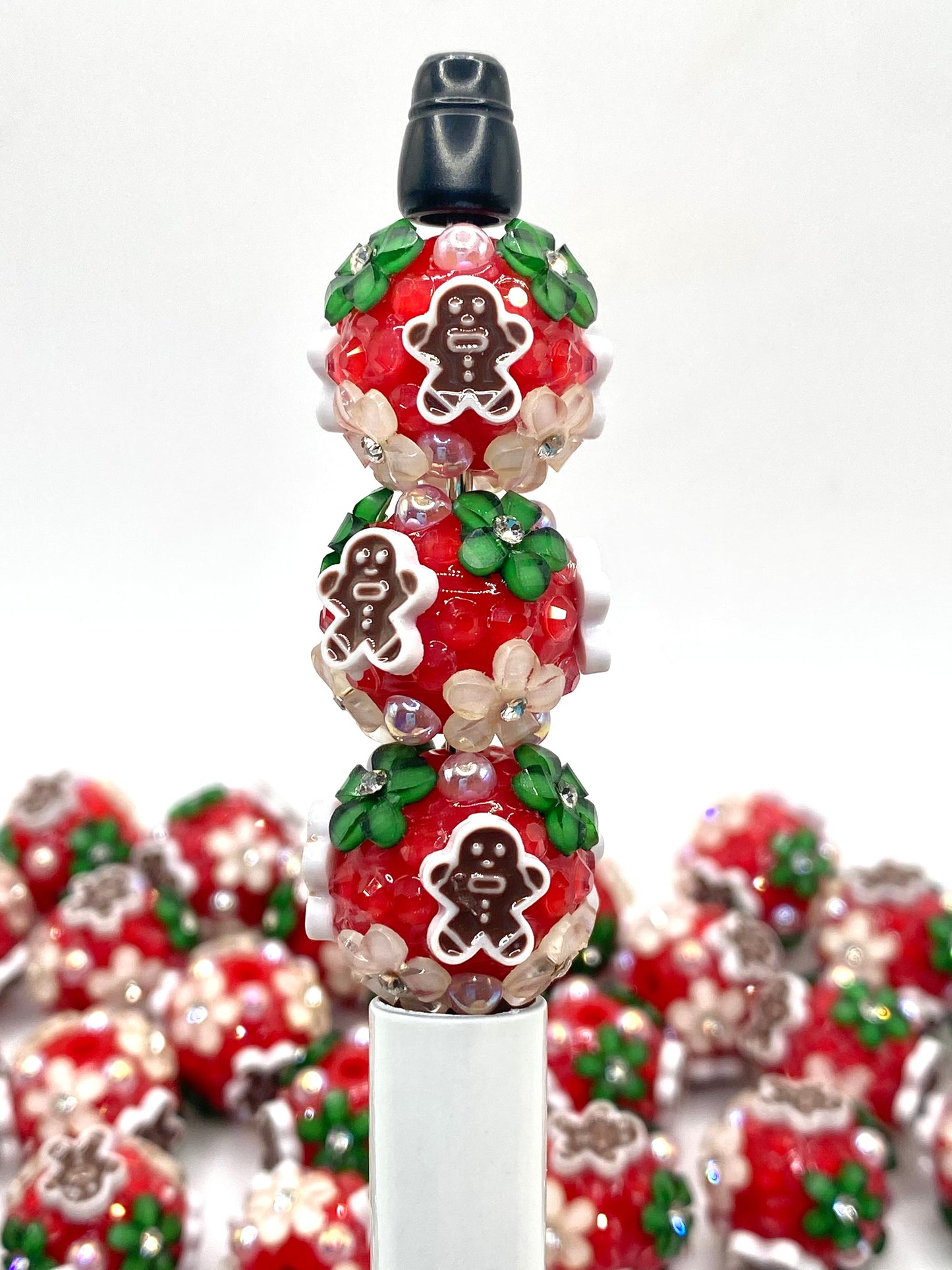 Christmas Fancy Flower Beads- 5pcs