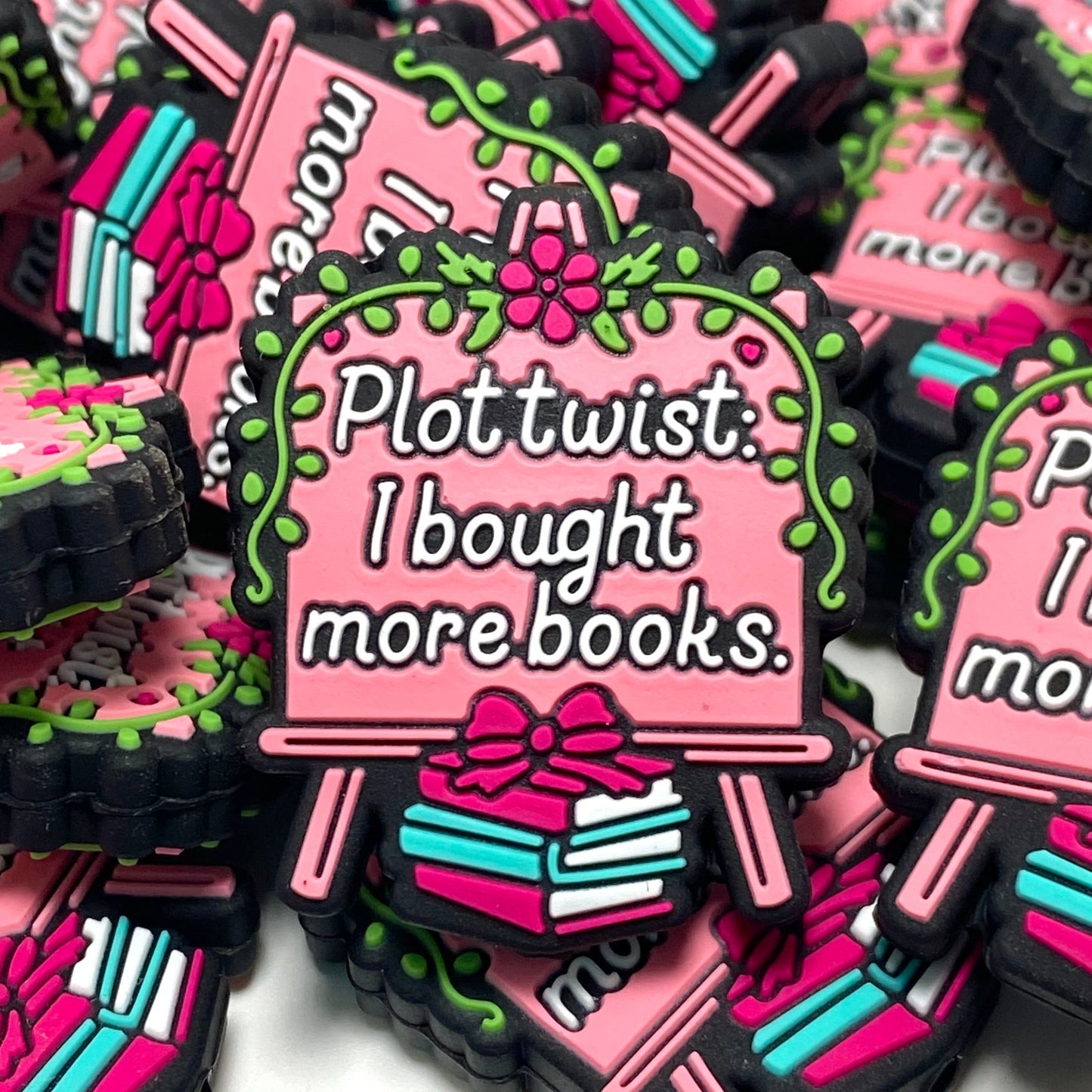 Plot Twist, I Bought More Books Silicone Focal Beads