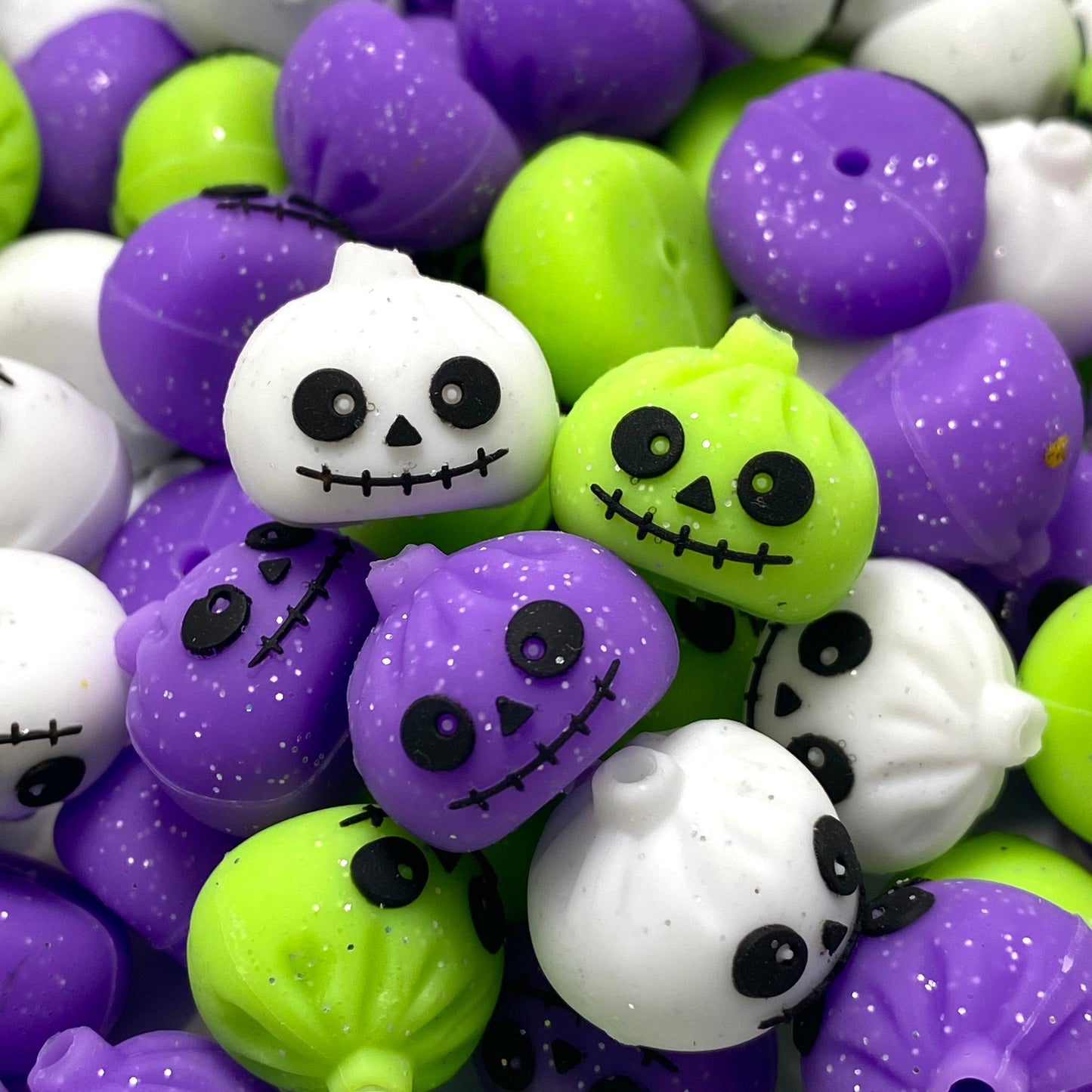 Spooky Little Dumpling 3D Silicone Focal Beads