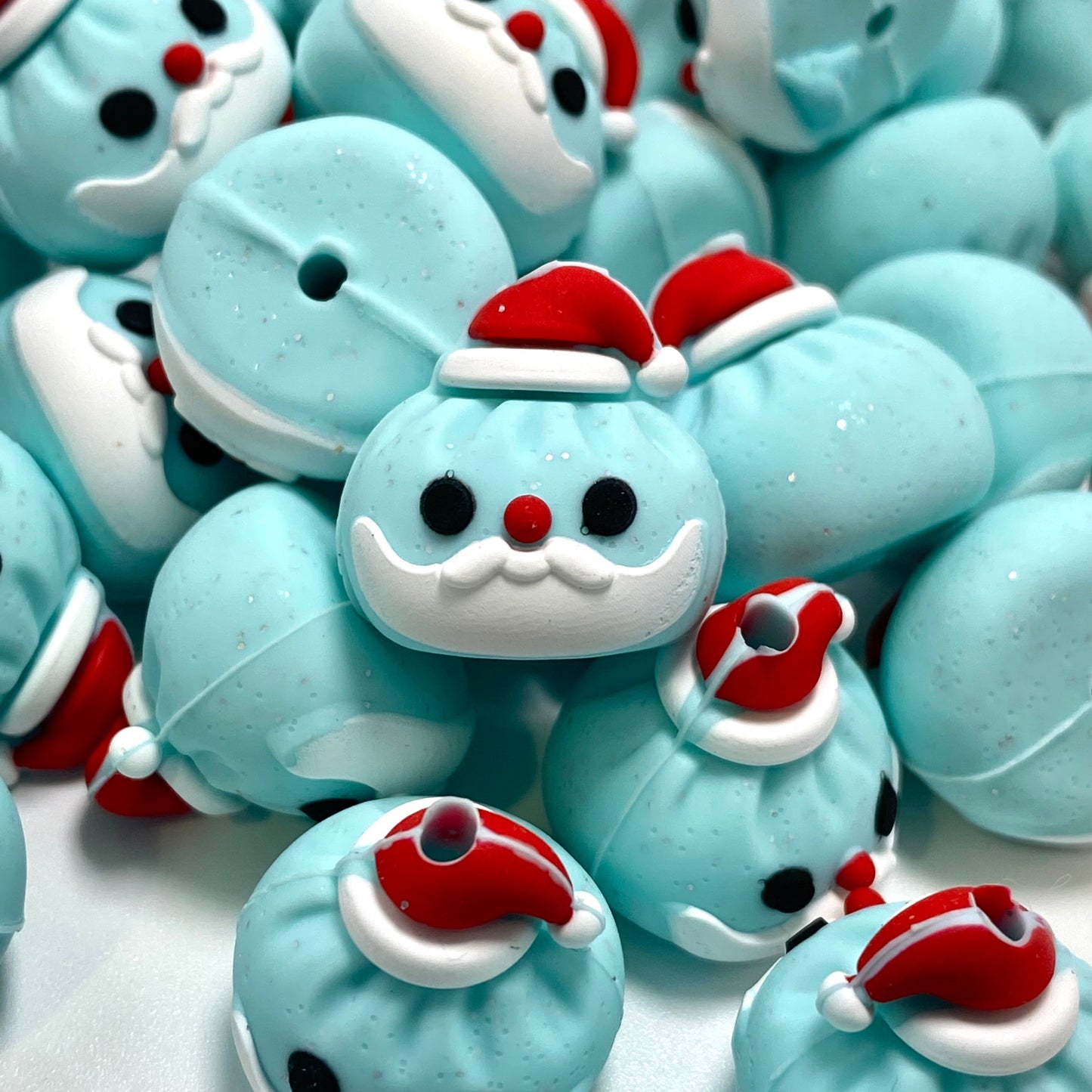 Santa Loves Dumplings Too 3D Silicone Focal Beads