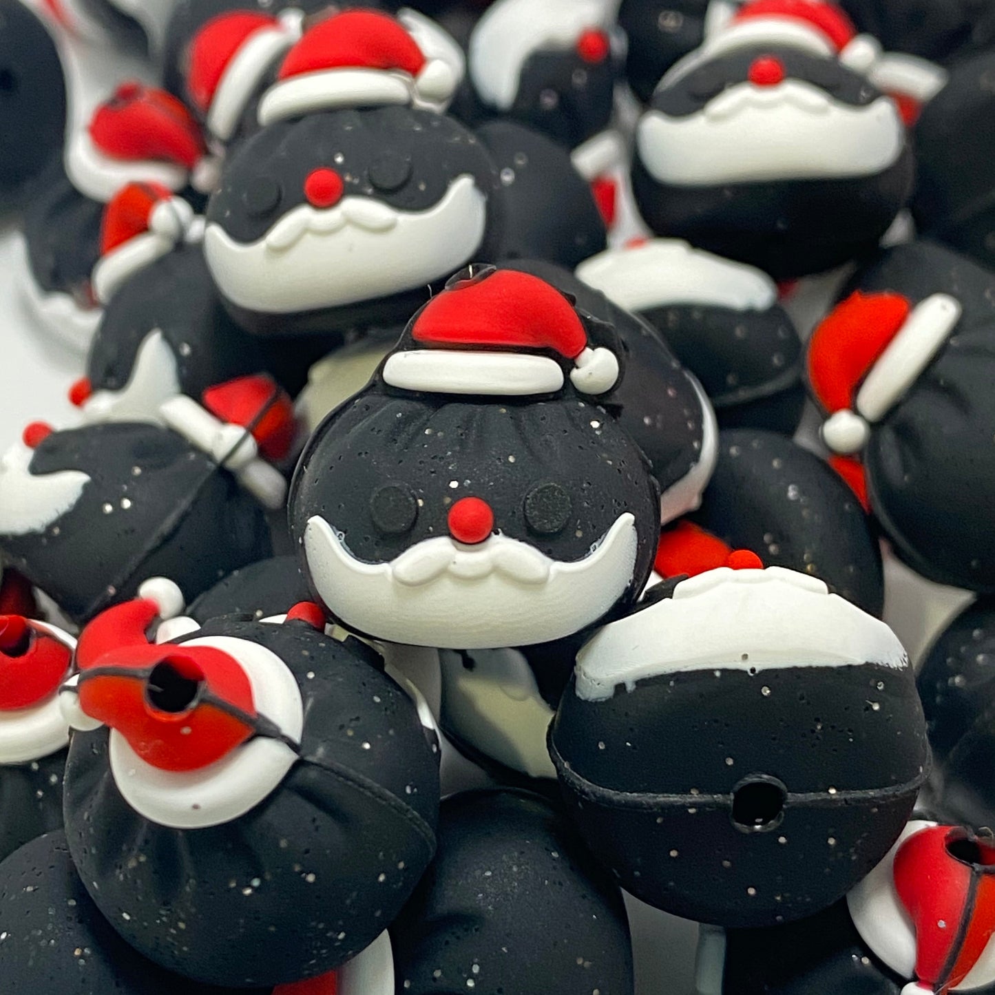 Santa Loves Dumplings Too 3D Silicone Focal Beads