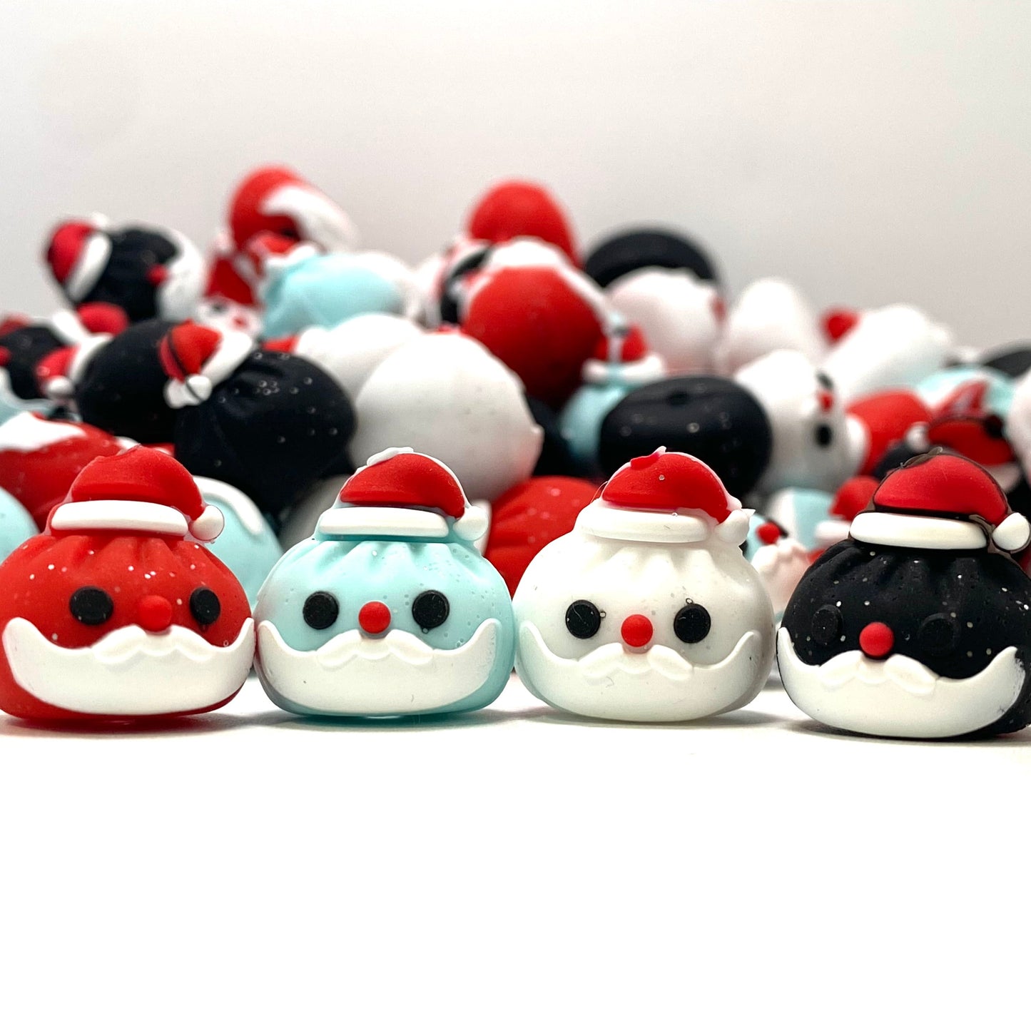 Santa Loves Dumplings Too 3D Silicone Focal Beads