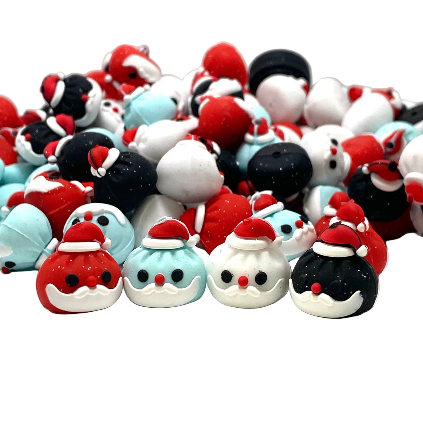 Santa Loves Dumplings Too 3D Silicone Focal Beads
