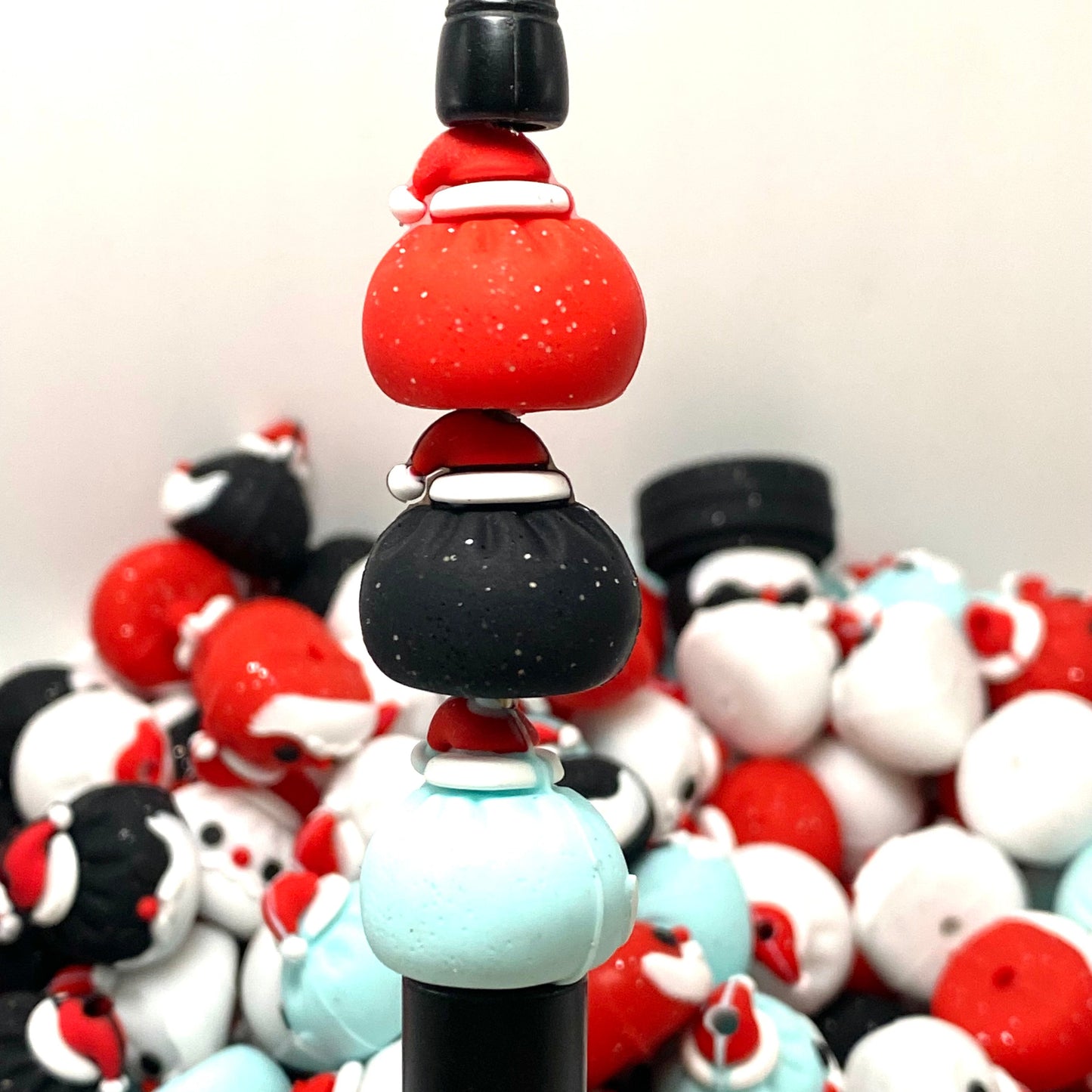 Santa Loves Dumplings Too 3D Silicone Focal Beads