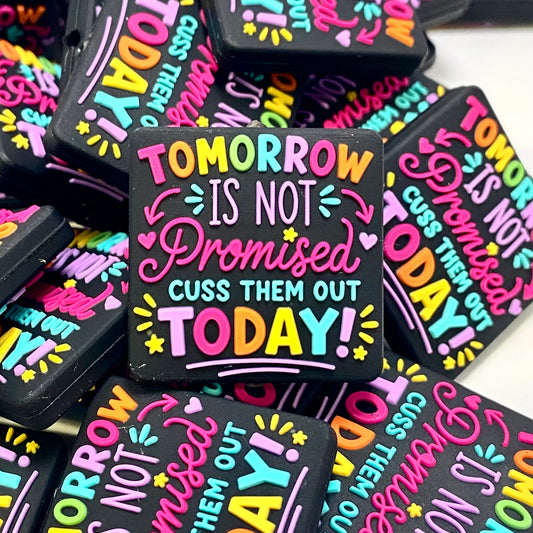 Tomorrow is Not Promised, Cuss Them Out Today Silicone Focal Beads