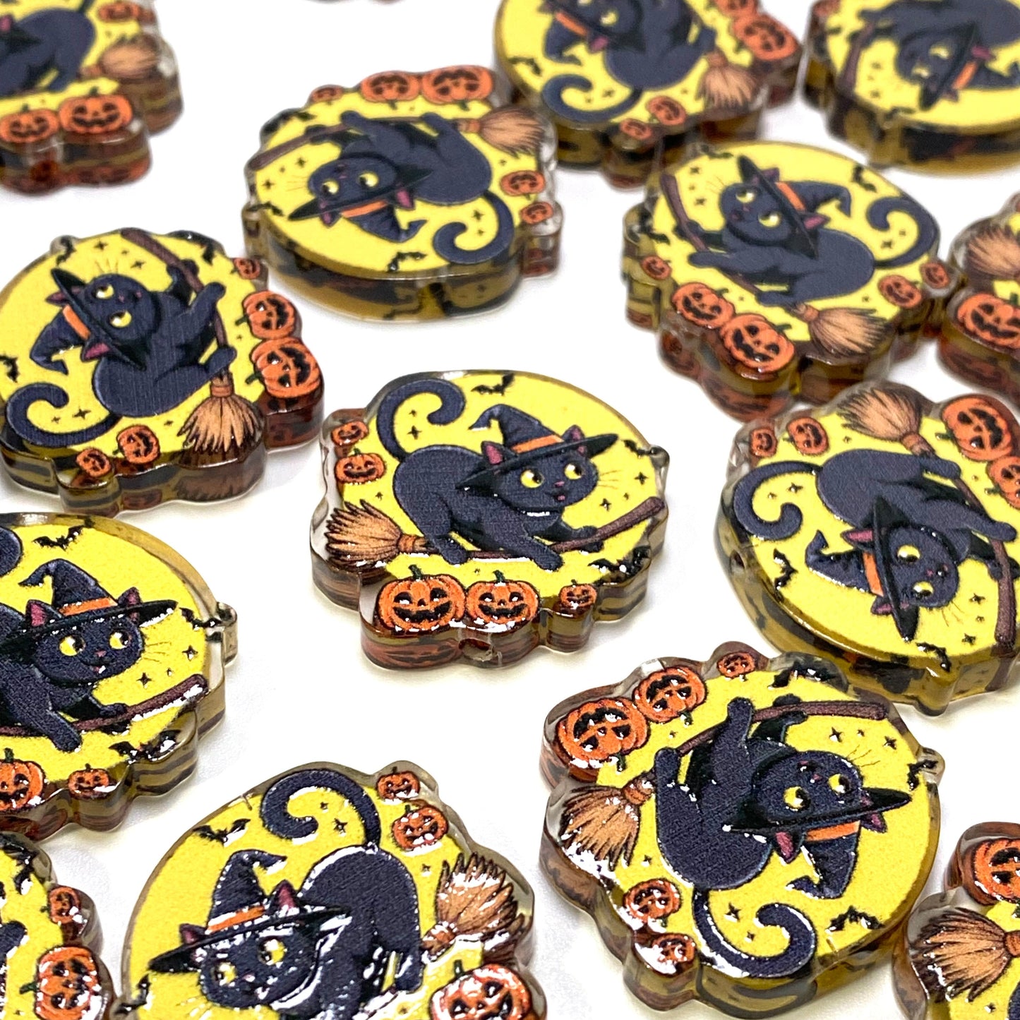 Spooky Little Kitty Acrylic Focal Beads