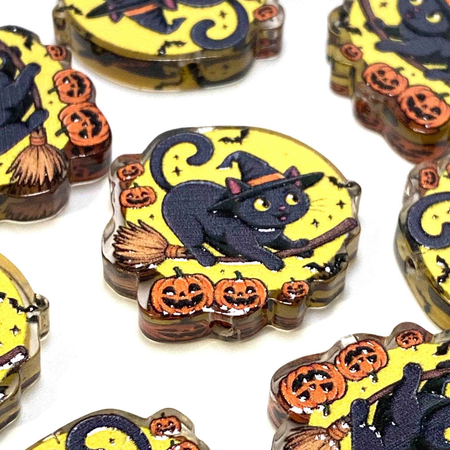 Spooky Little Kitty Acrylic Focal Beads