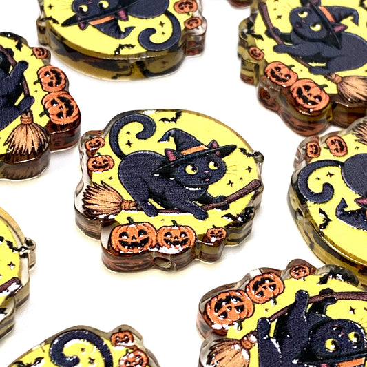 Spooky Little Kitty Acrylic Focal Beads