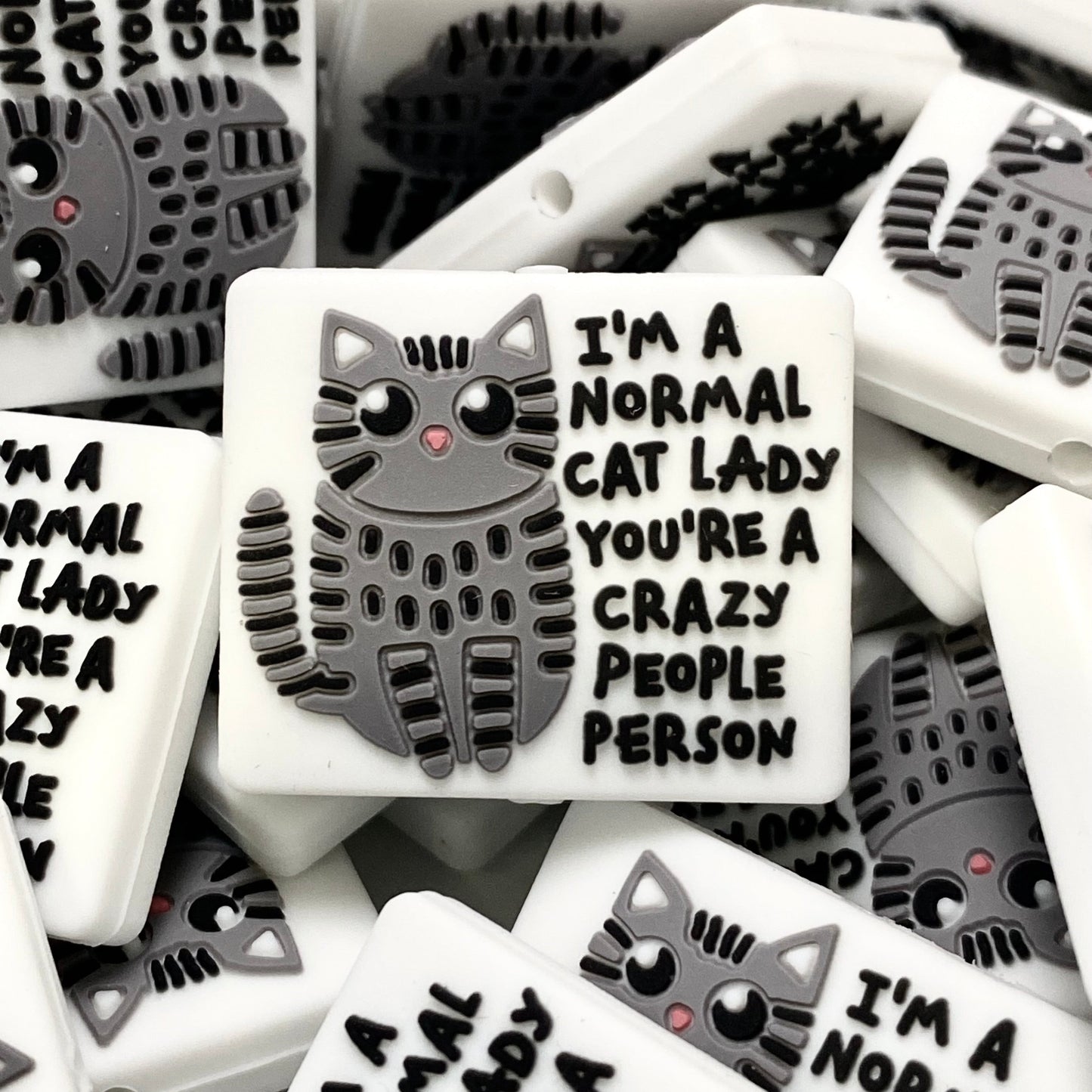 I'm a Normal Cat Lady Silicone Focal Beads