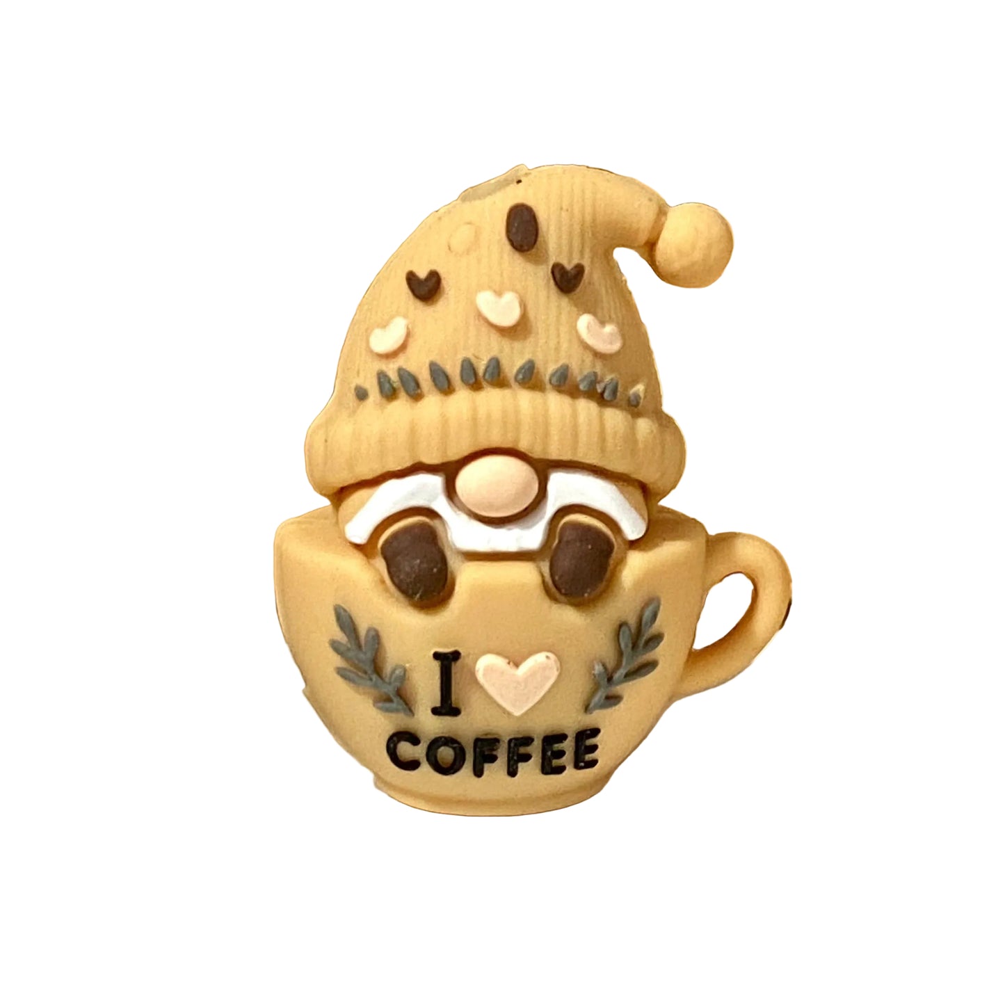 Coffee Time Gnomies 3D Silicone Focal Beads